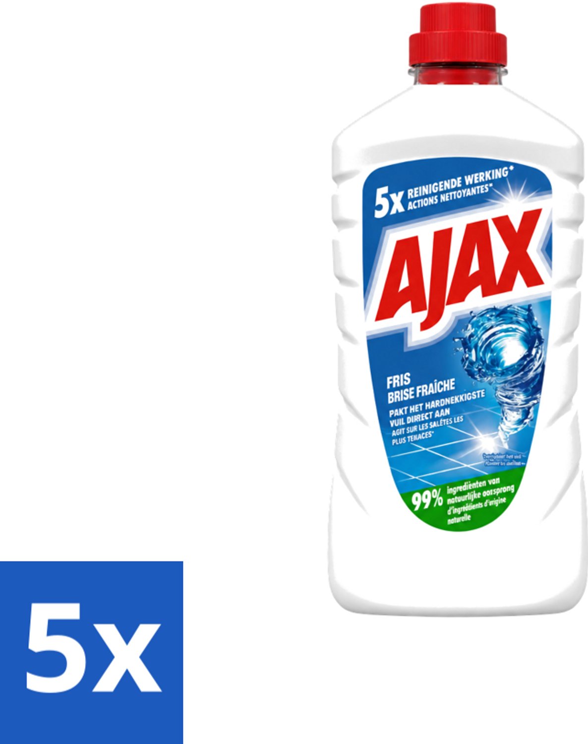 5 x Ajax – Allesreiniger – Fris – 1000 ml - Voordeelverpakking - 5 stuks