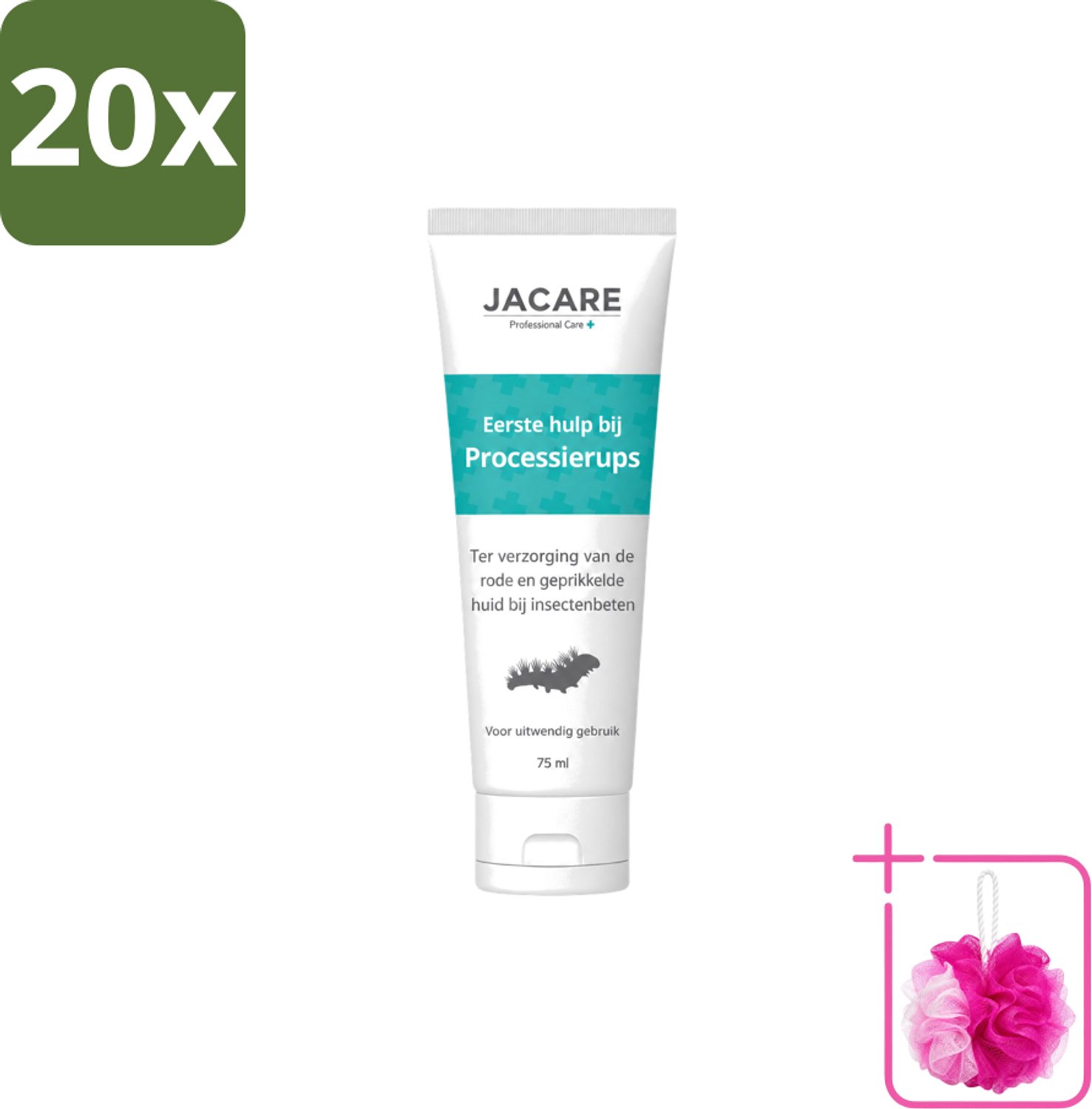 20 x Jacare – Gel – Processierups – 75 ml - Bulkverpakking - Processierups gel - Douchemop - Jeuk verlichting