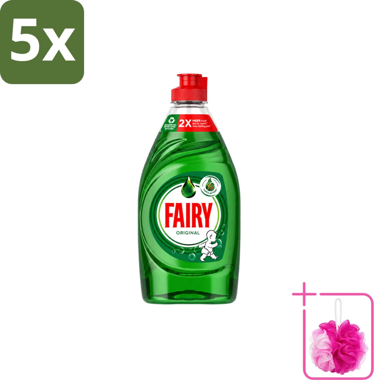 5 x Fairy – Afwasmiddel – Original – 320 ml - Bulkverpakking - Afwasmiddel - Douchemop - Vetverwijdering