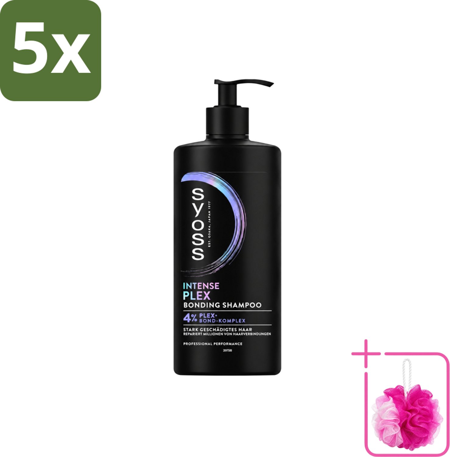 5 x Syoss – Shampoo – Intense Plex – 440 ml - Bulkverpakking - Haarherstel - Douchemop - Haarversterking