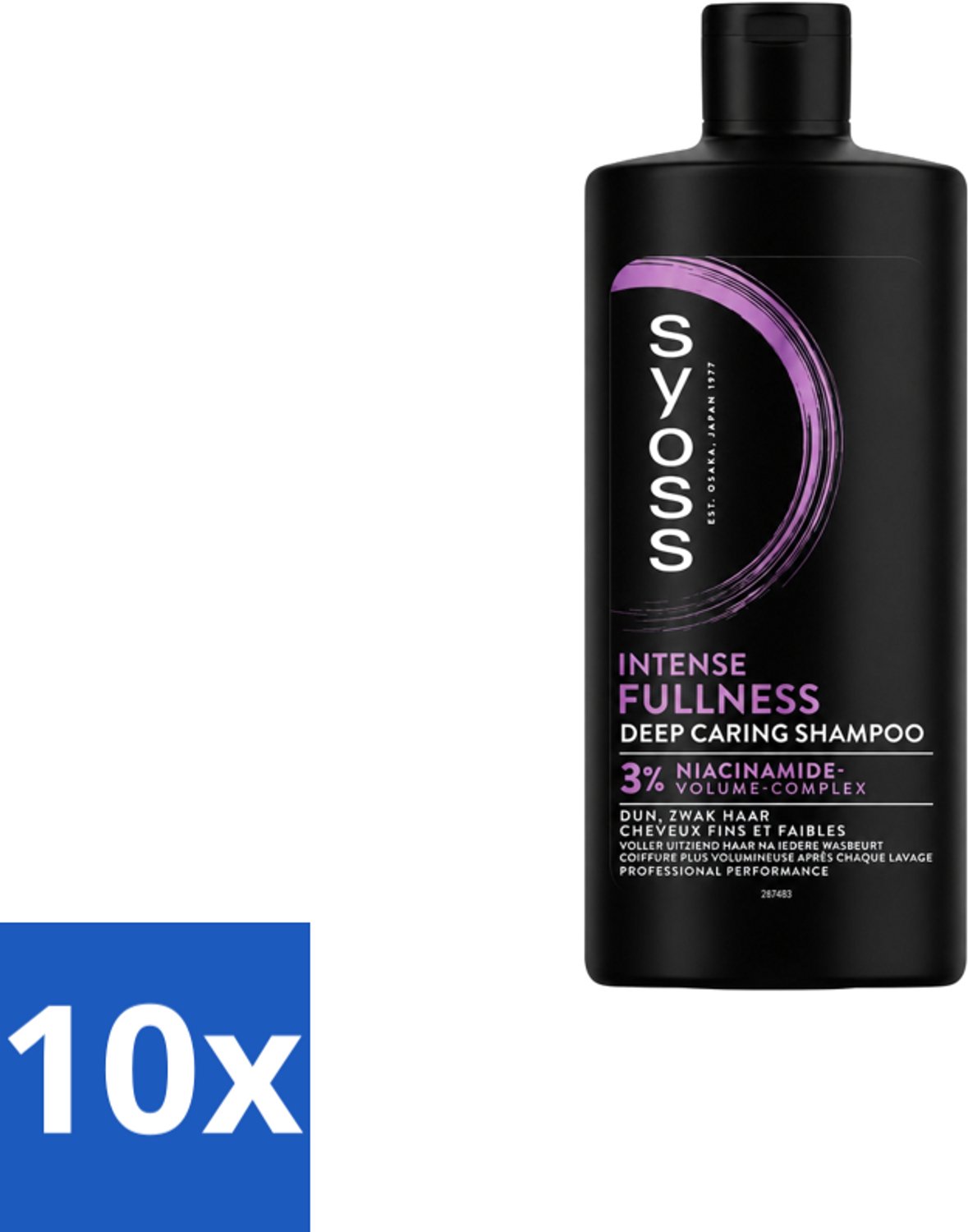 10 x Syoss – Shampoo – Intense Fullness – 440 ml - Voordeelverpakking - 10 stuks
