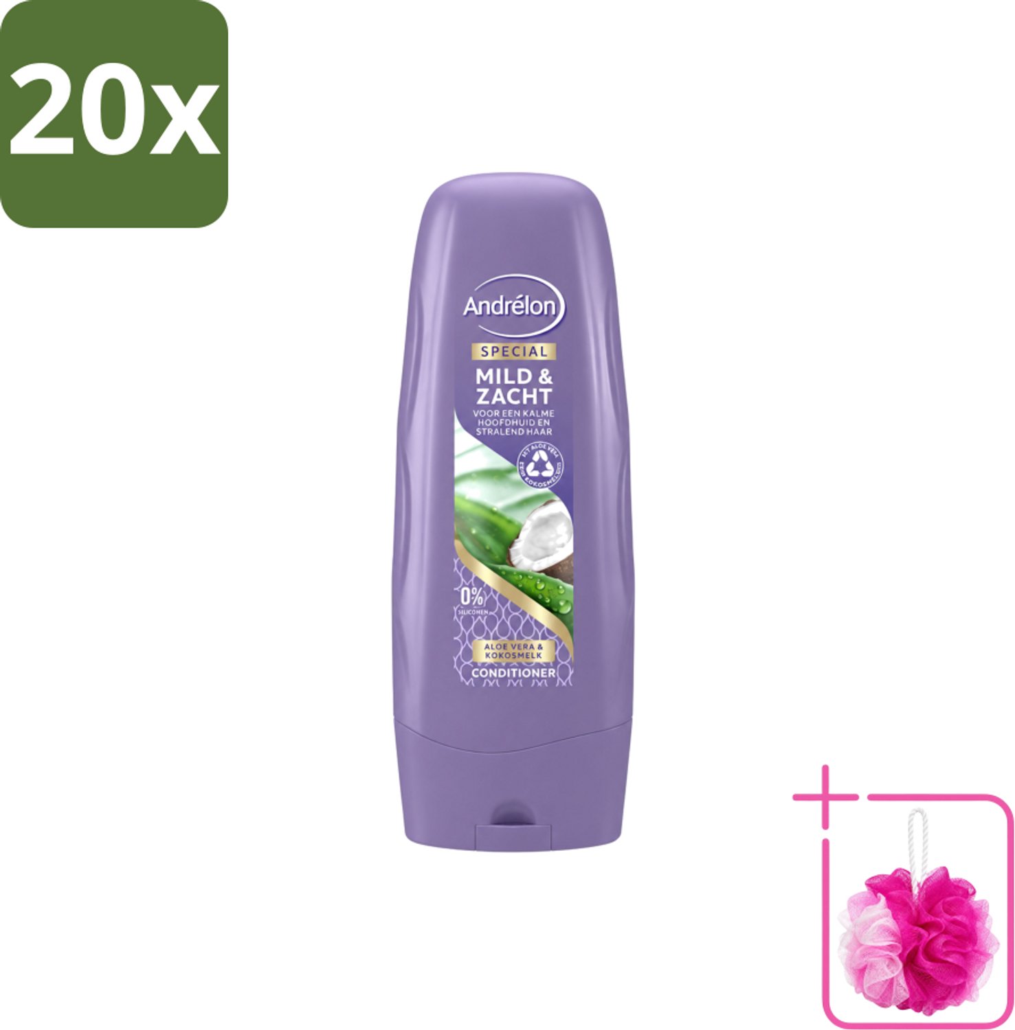 20 x Andrélon - Mild & Zacht - Conditioner - Voor Gevoelige Hoofdhuid - 300 ml - Bulkverpakking - Gevoelige hoofdhuid - Douchemop - Droge hoofdhuid
