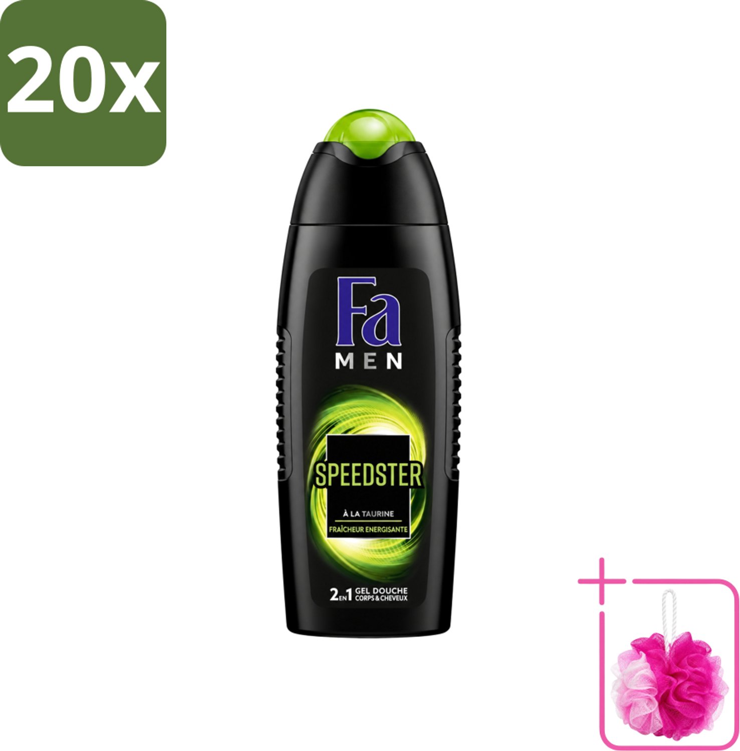 20 x Fa Men - Douchegel - Speedster - Verfrissend & Energiek - Langdurig - 250 ml - Bulkverpakking - Douchegel mannen - Douchemop - Energie