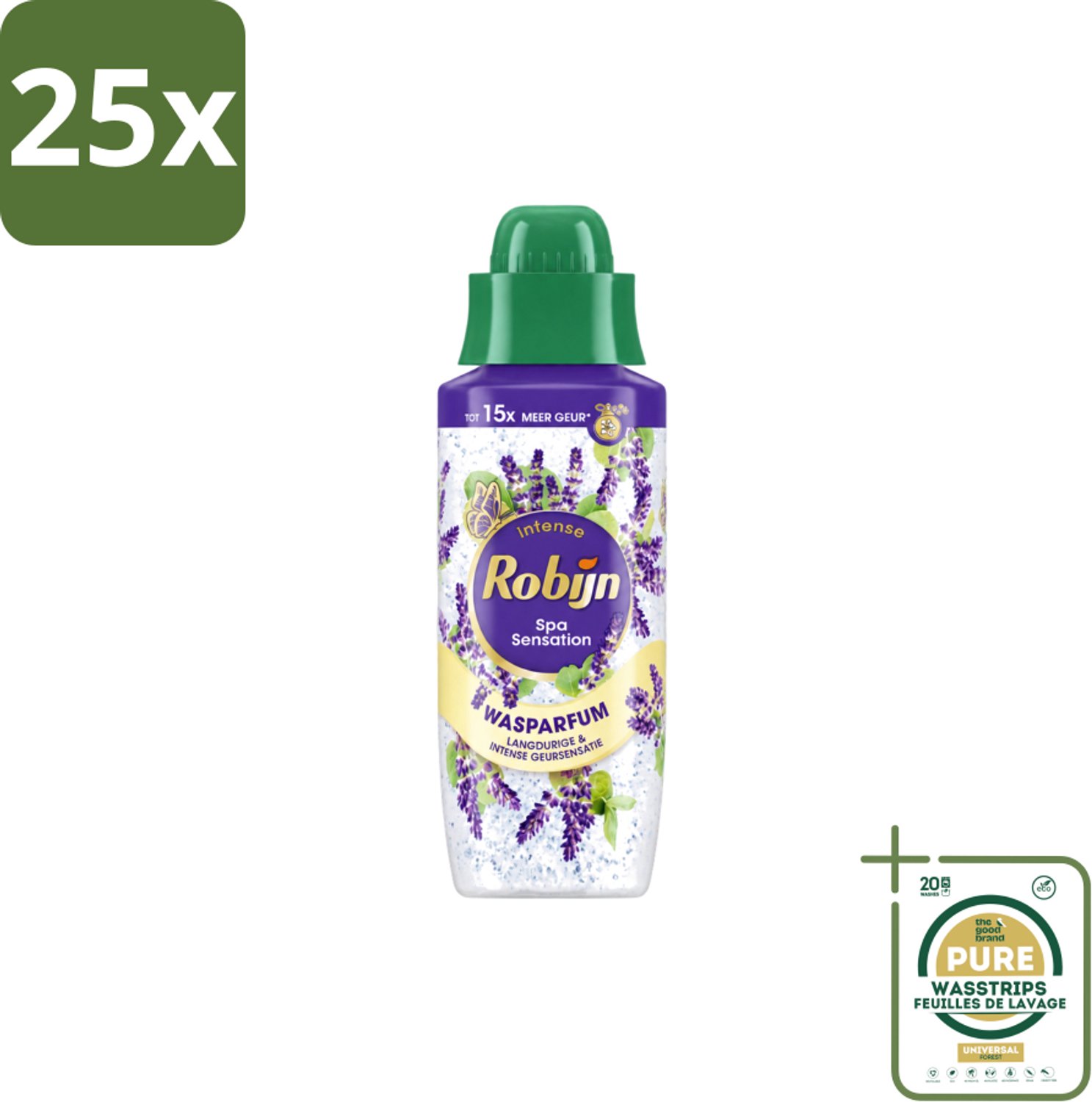 25 x Robijn – Wasparfum – Intense Spa Sensation – 342 ml - Wasstrips - Wasparfum - Wasparfum Spa - Geur - Geurparlletjes - Wasmiddel