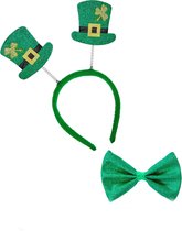 WIDMANN - Saint Patrick haarband en strik voor volwassenen - Accessoires > Supporter Kit