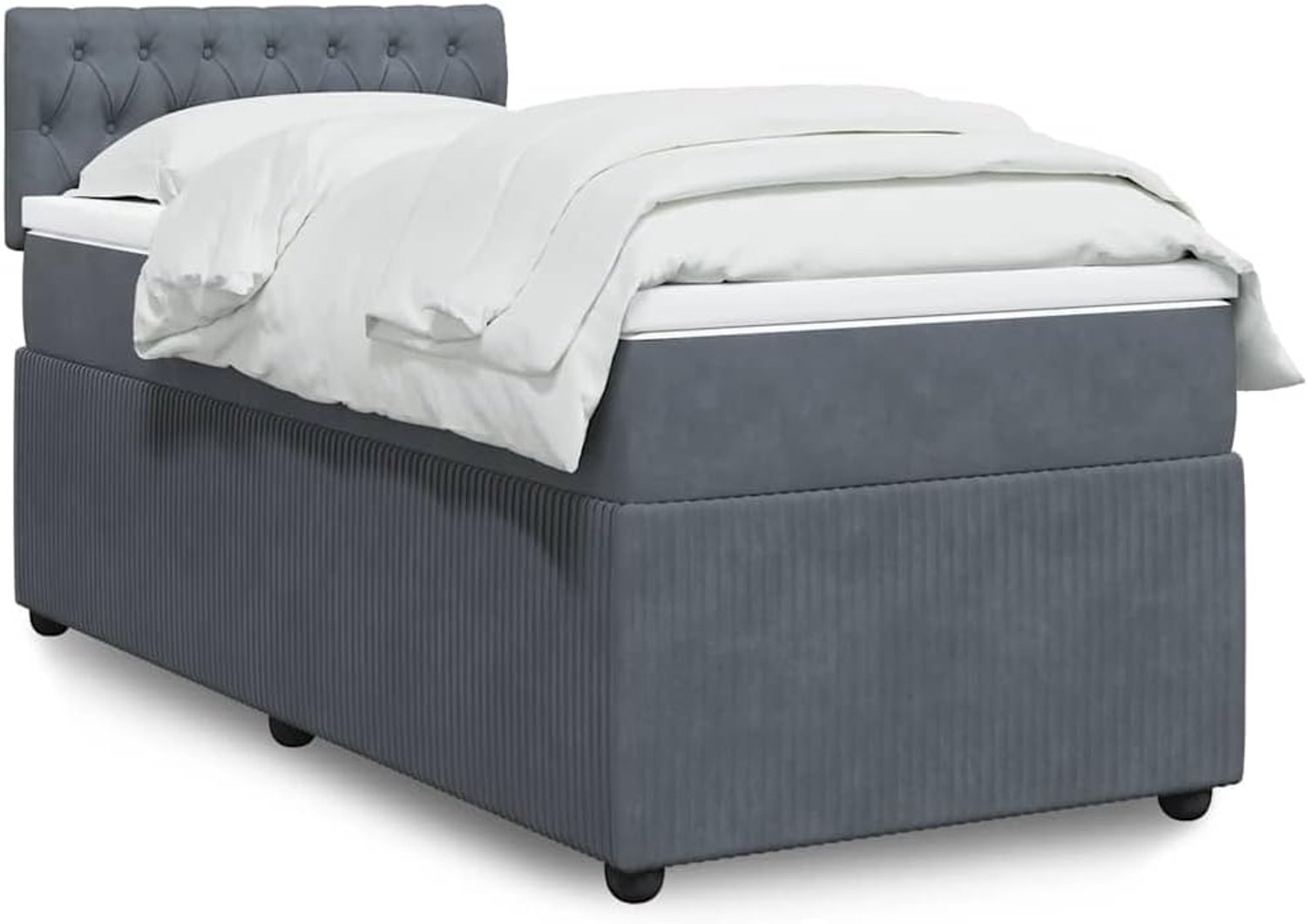 Pocketvering boxspring donkergrijs 100x200 cm