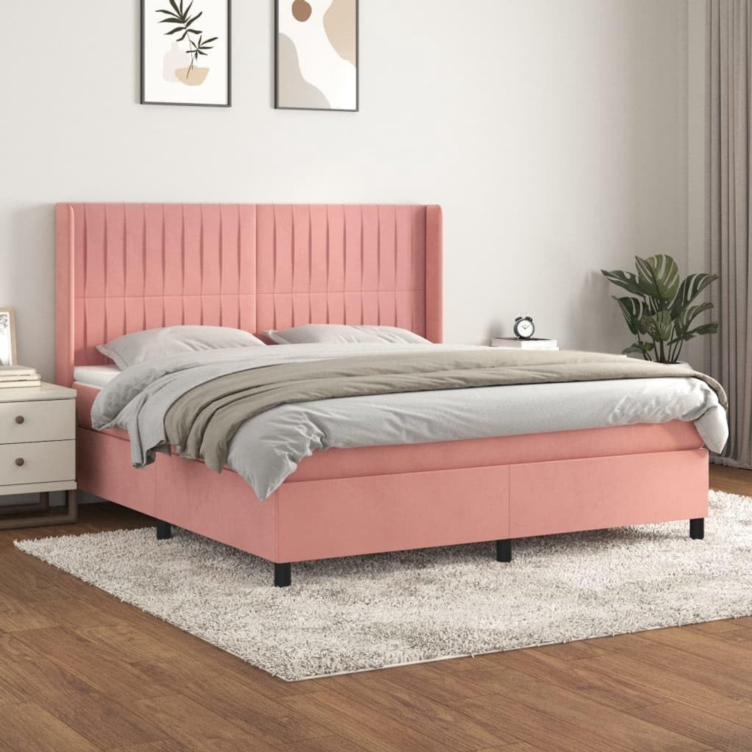 Verstelbaar hoofdbord pocketvering matras 160x200 roze