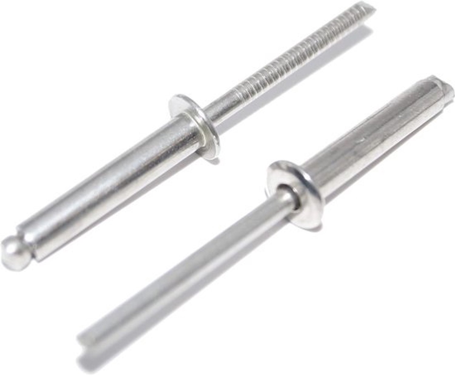 Blinde klinknagels 6 x 20 mm 10 stuks roestvrij staal A2 (V2A) met platte kop, vorm A popklinknagels DIN 7337 - ISO 15983