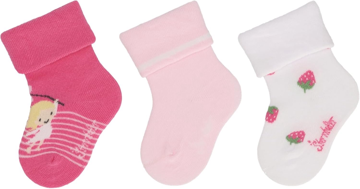 Baby Sokjes Meisjes - 3-Pack met Schattige Motiefjes