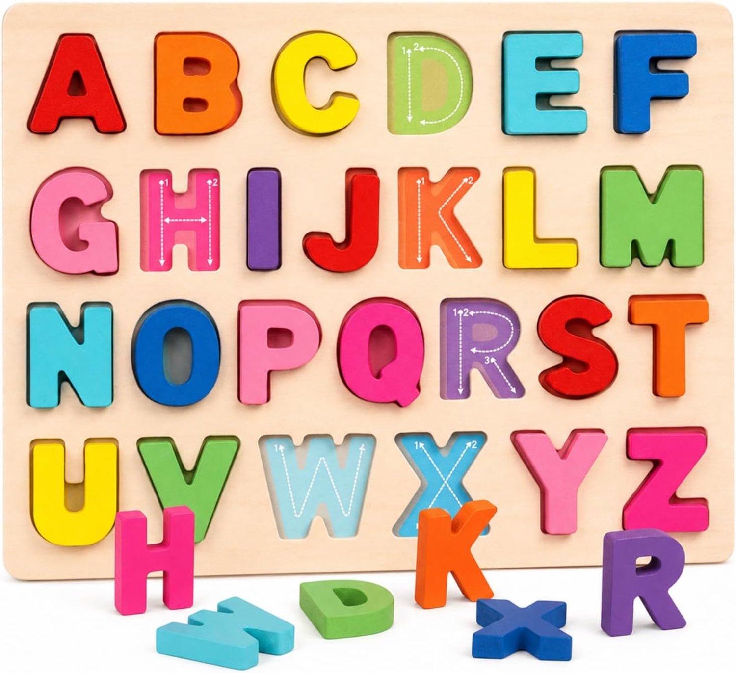 Alfabet puzzel met hoofdletters om letters te leren