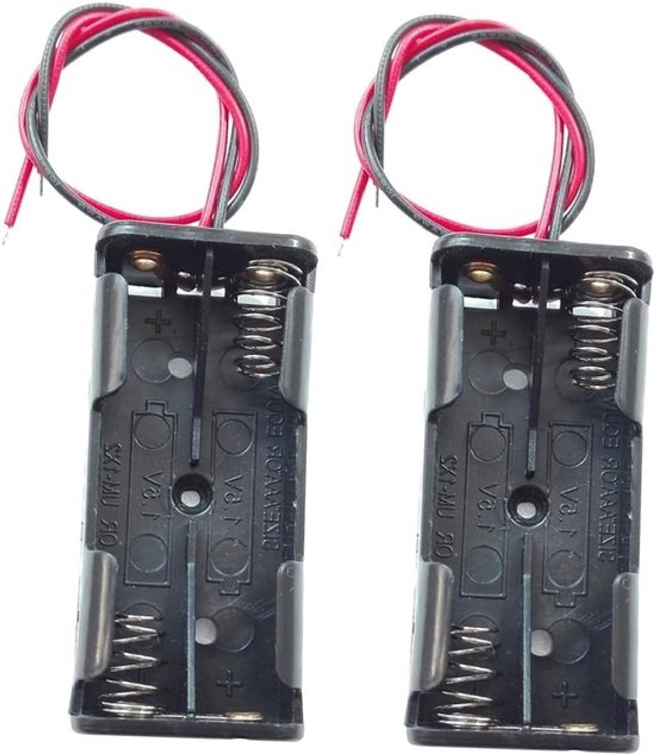 Batterijhouder met draad - Batterijdoos - Elektronica aansluiten - Met draadconnector - 14 cm draad - Zwart