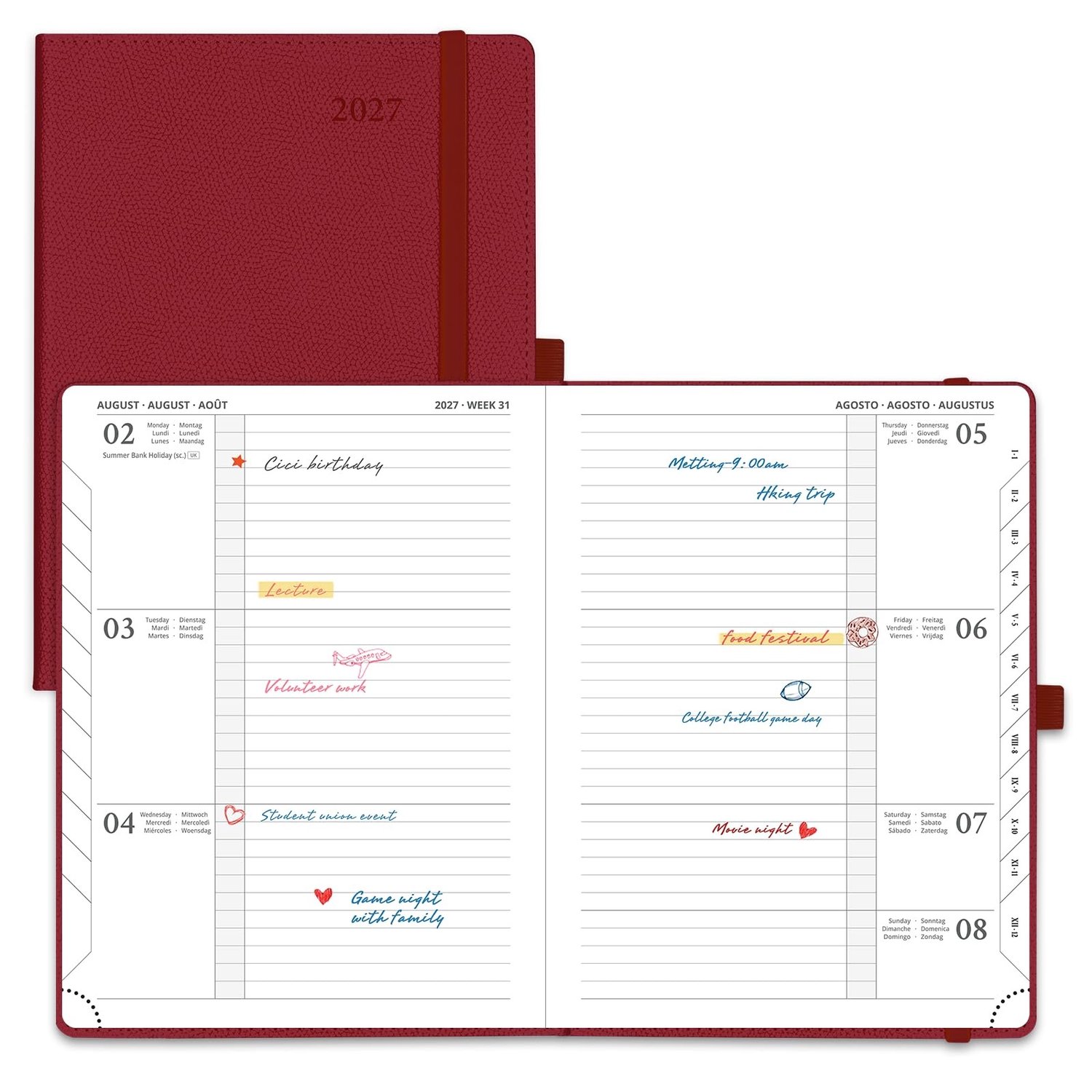 Agenda 2027 met Hardcover en PU Leer