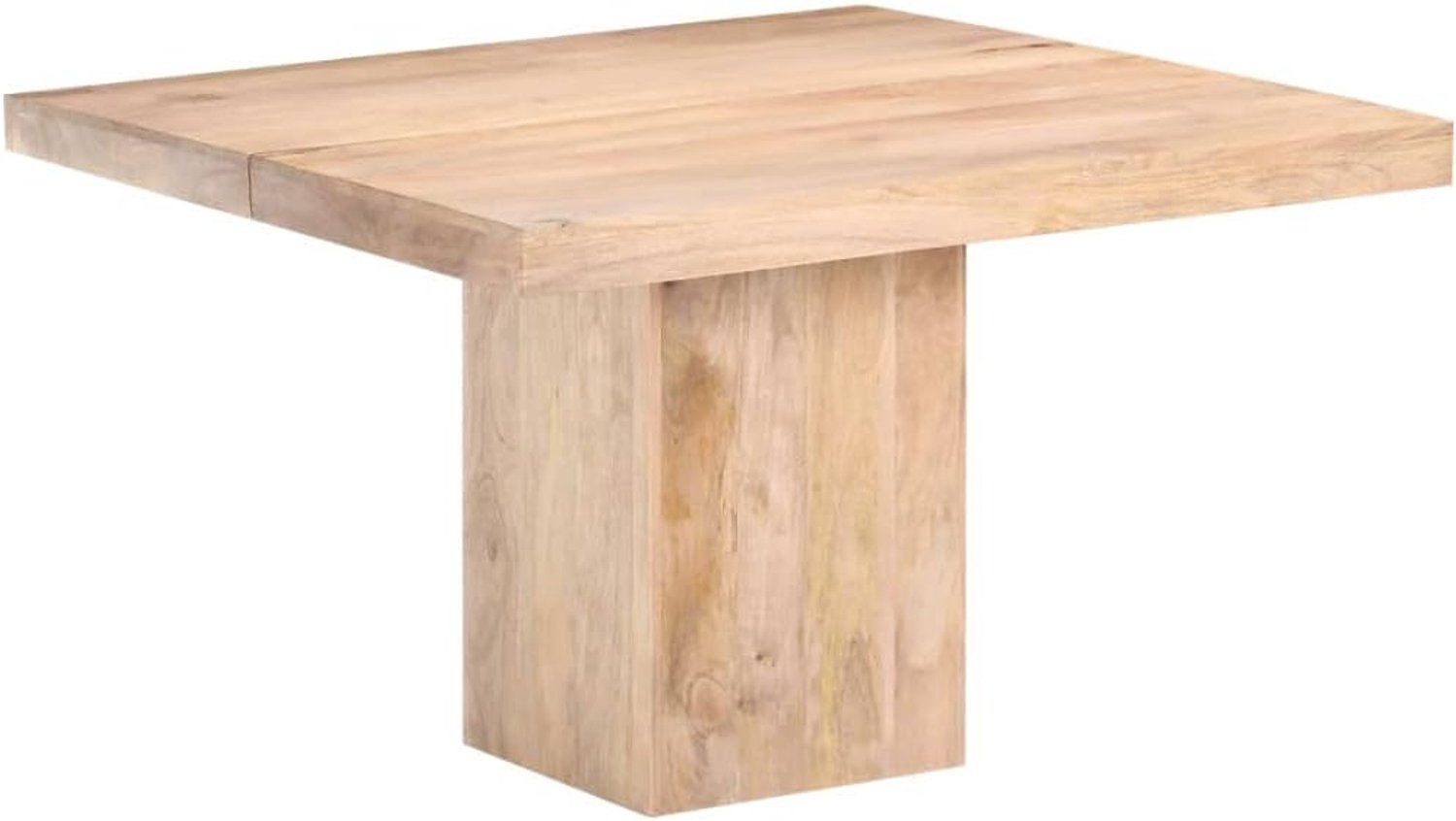 Eettafel 120 x 120 x 77 cm van massief mangohout met natuurlijk houten tafel en stabiele basis voor tijdloze inrichting