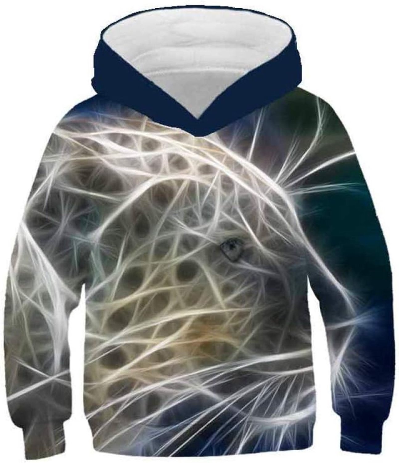 Hoodie 3D Print,3D Tiger Kids Hoodie Jongens Meisjes Dunne Sweatshirt Hoed Tijgerprint Tiener Jongens Meisjes Hoodie Trui