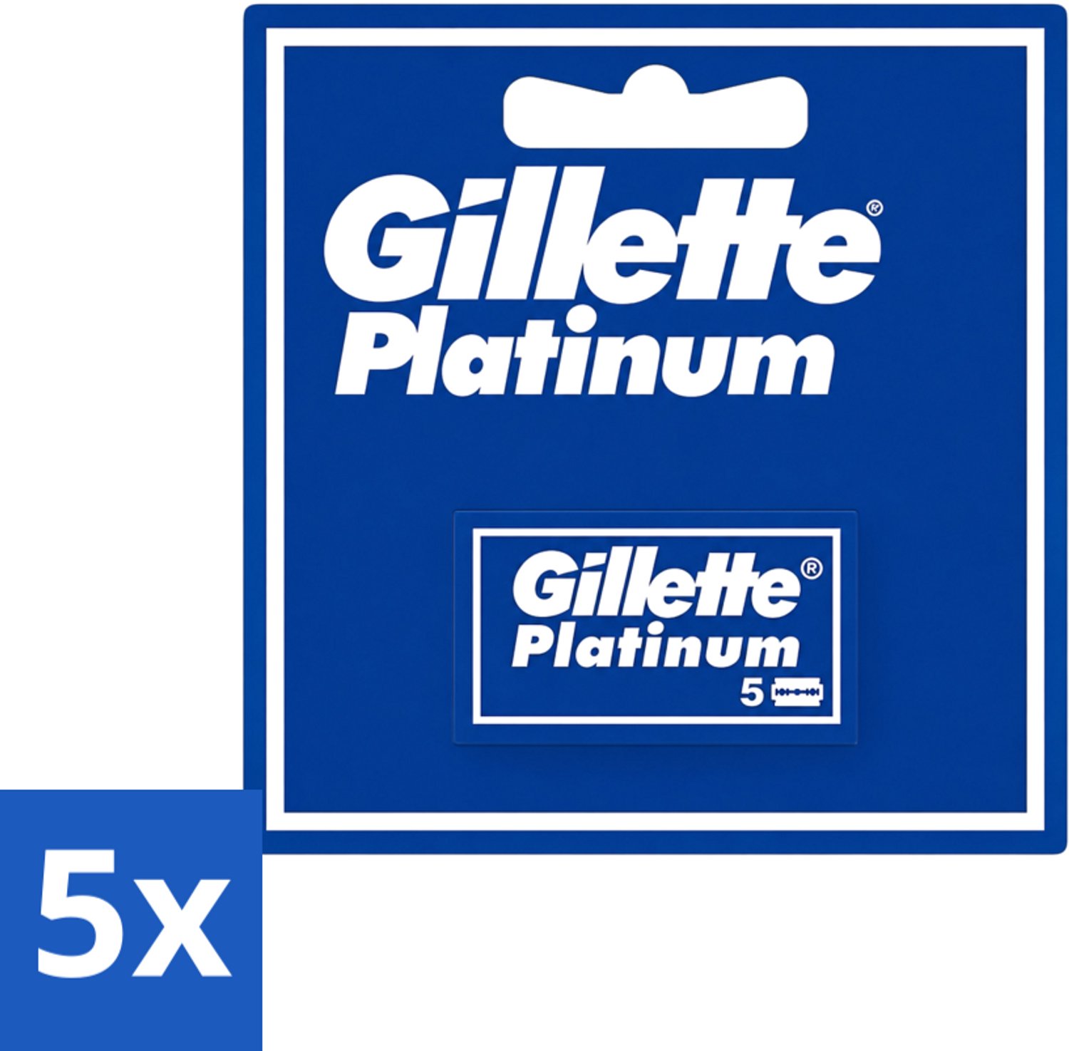 5 x Gillette - Platinum - Extra scherpte - 5 Navulscheermesjes - Voordeelverpakking - 5 stuks