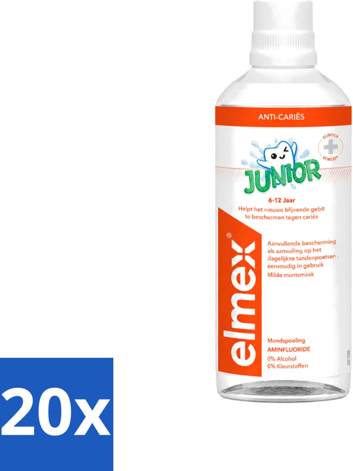 20 x Elmex - Tandspoeling - Junior - Anti Cariës - 400 ml - Voordeelverpakking - 20 stuks