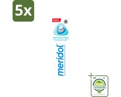 Meridol 5 x Meridol - Tandpasta - Dagelijkse Tandverzorging - Beschermt tegen Tandvleesproblemen - 75 ml - Grootverpakking - Vaatwasstrips - Tandpasta - Tandvlees - Tandgezondheid - Geïrriteerd Tandvlees - Mondverzorging