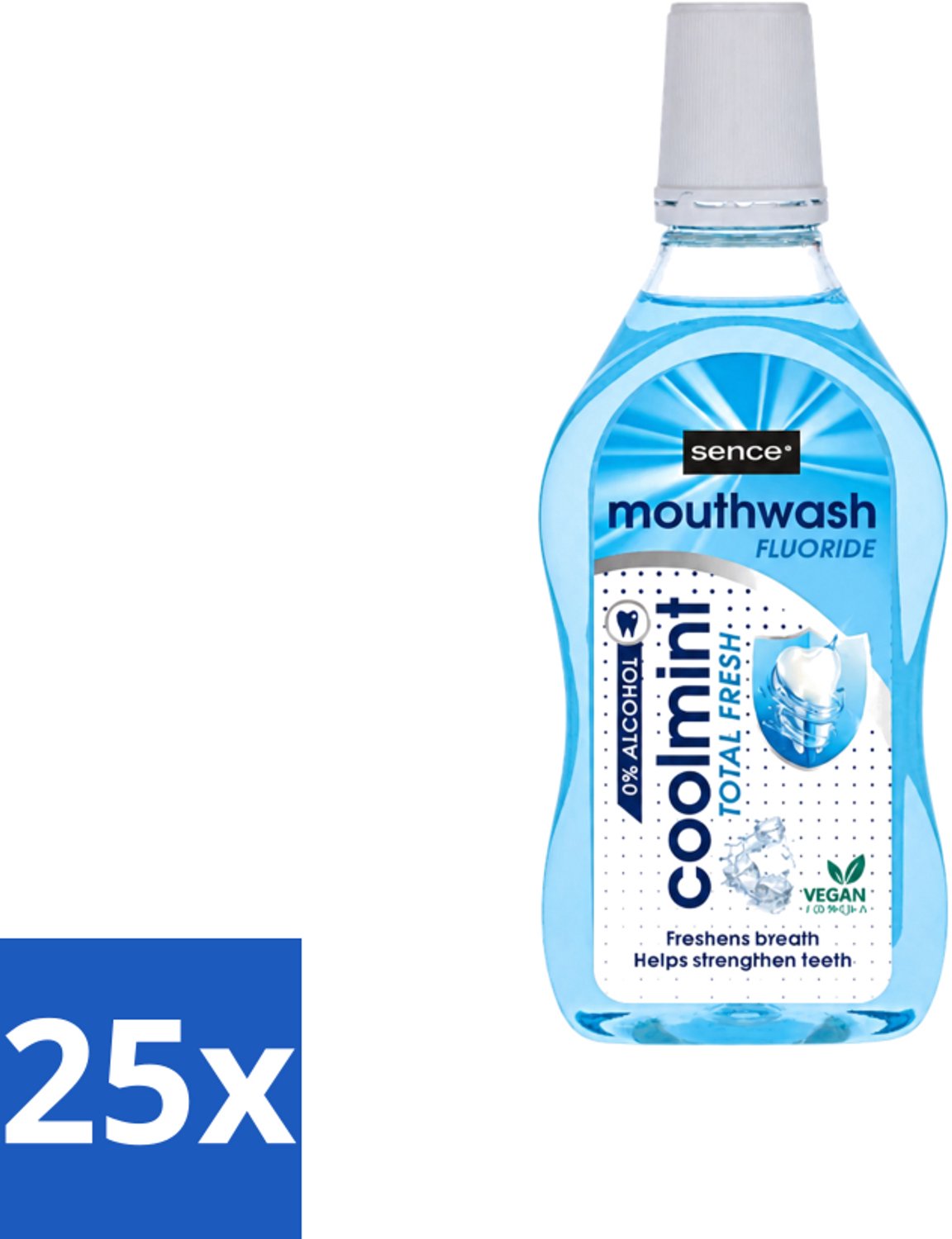 25 x Sence - Fresh Coolmint - Mondwater - Verfrissend - 500 ml - Voordeelverpakking - 25 stuks