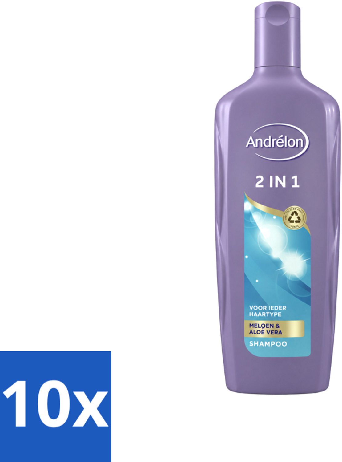 10 x Andrélon - 2-in-1 - Shampoo - Reinigt & Verzorgt - 300 ml - Voordeelverpakking - 10 stuks