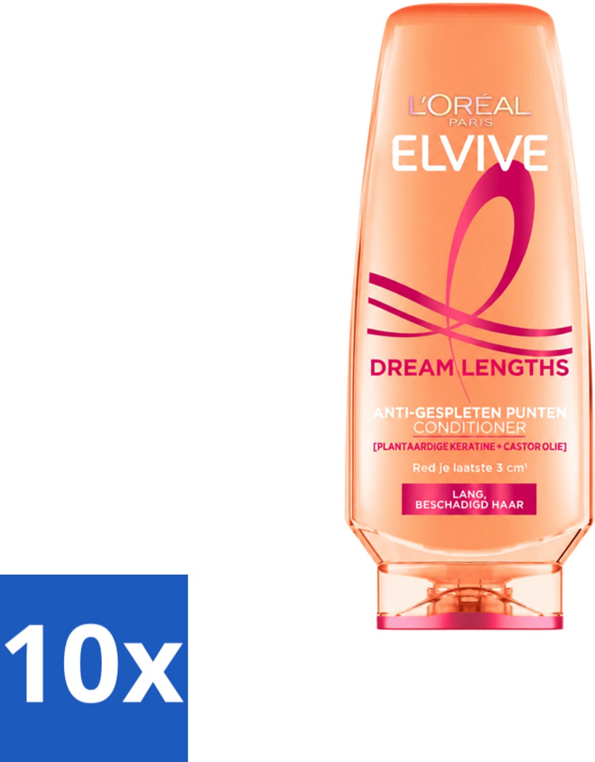 10 x L'Oréal Paris Elvive Dream Lengths - Conditioner - 250 ml - Voordeelverpakking - 10 stuks