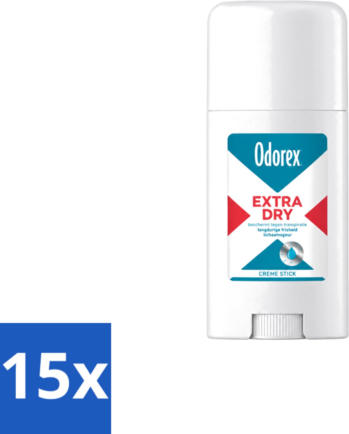 15 x Odorex - Deodorant Stick - Extra Dry - Intens Droog - Zonder Parfum - 40 ml - Voordeelverpakking - 15 stuks