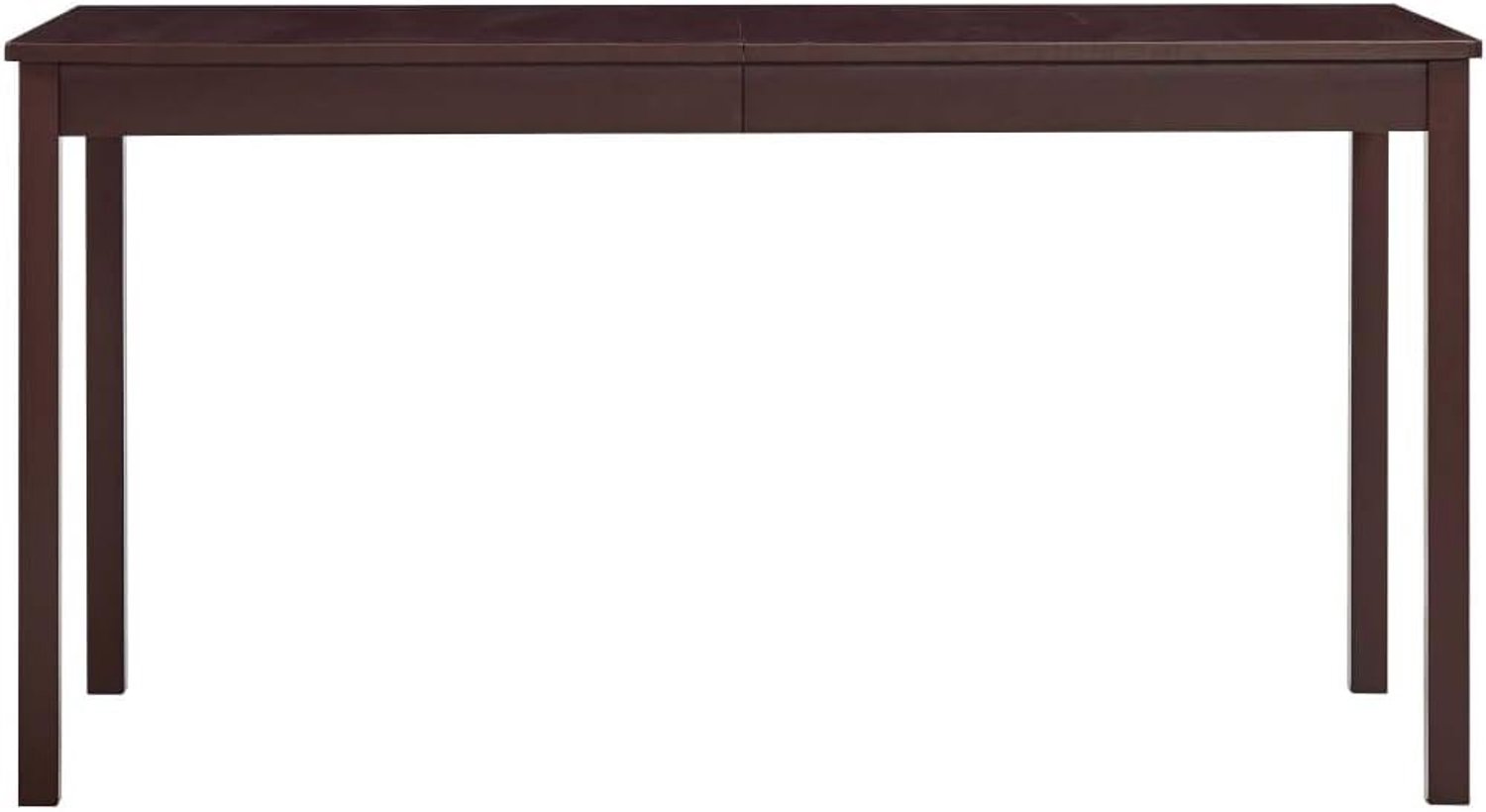 Eettafel van massief grenenhout, 140 x 70 x 73 cm, donkerbruin, stabiel en duurzaam, eenvoudige montage en reiniging, levering omvat 1 tafel.