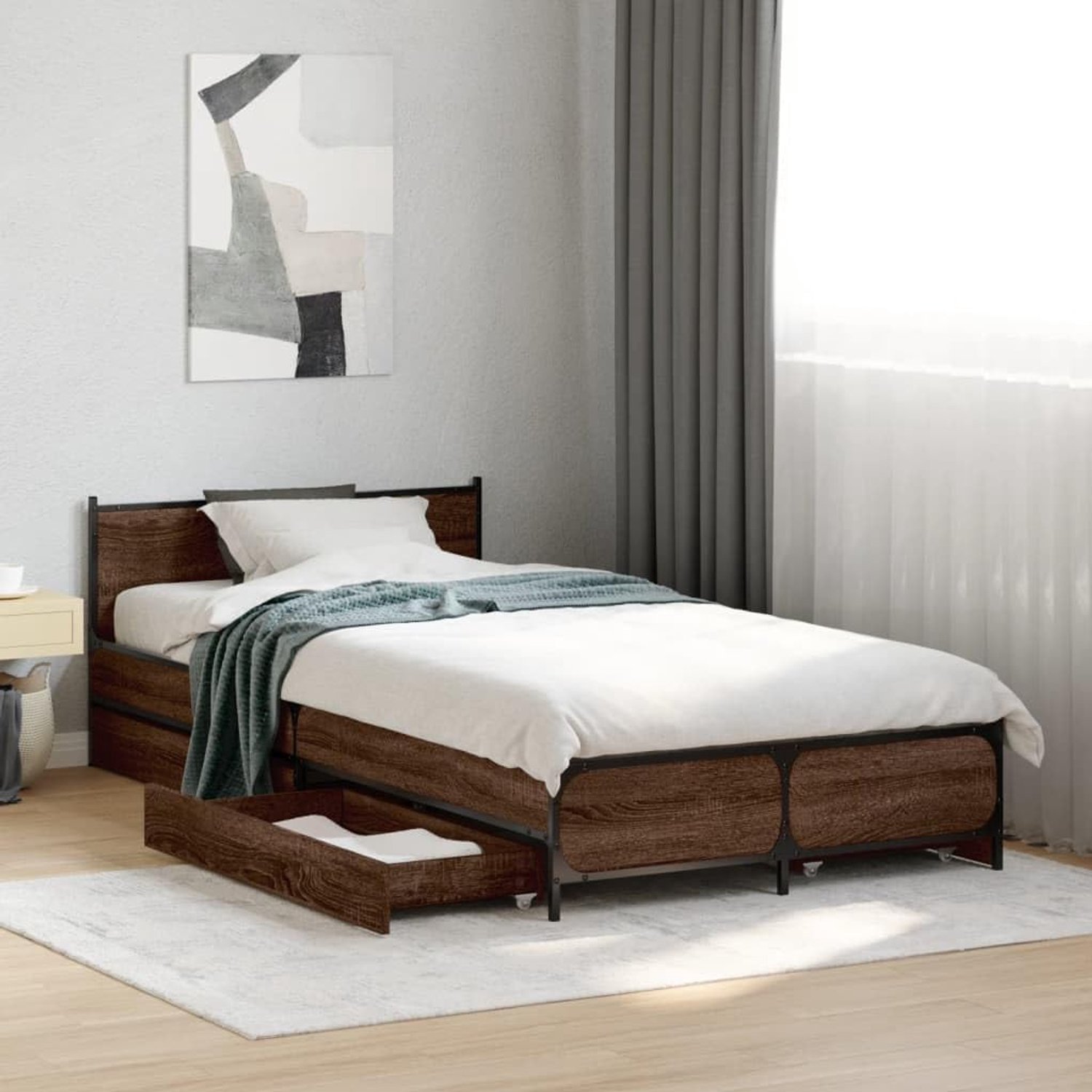 Hout met lades robuust model bruin eikenkleur 75x190 cm