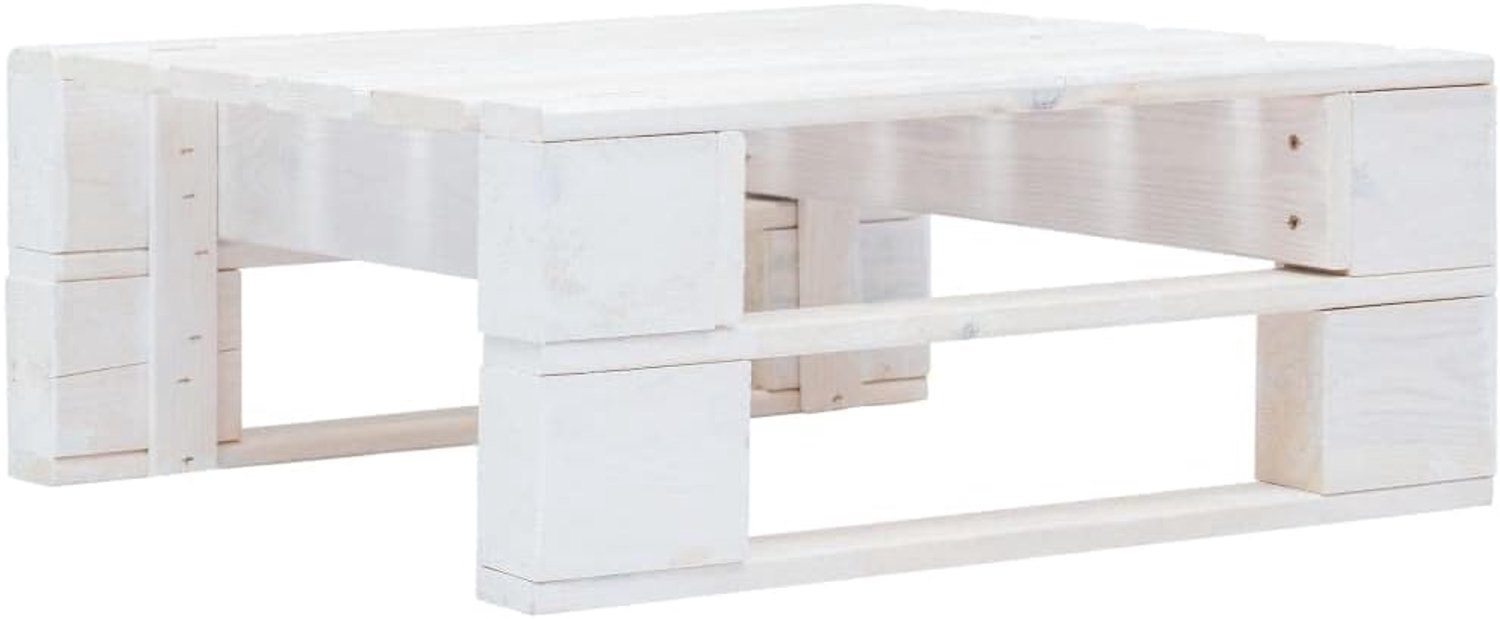 Hout wit voor tuin terras woonkamer 60x60x25 cm, voetenbank bijzettafel grenenhout geïmpregneerd