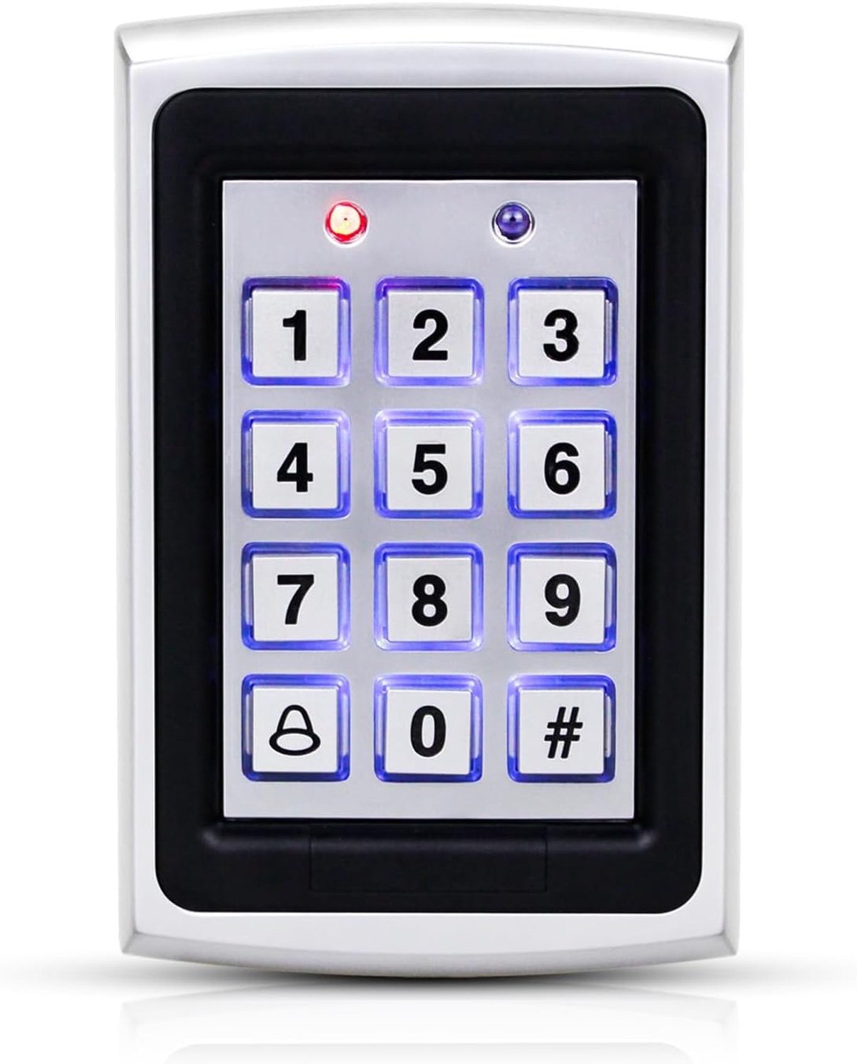 Toegangscontrole Toetsenbord met Touch Toetsenbord - 1000 Gebruikers, Kaart/Wachtwoord ontgrendelen, Wiegand 26 Output, Deurbel & Sabotage Alarm, voor Thuis/Kantoor/Gate (7612)