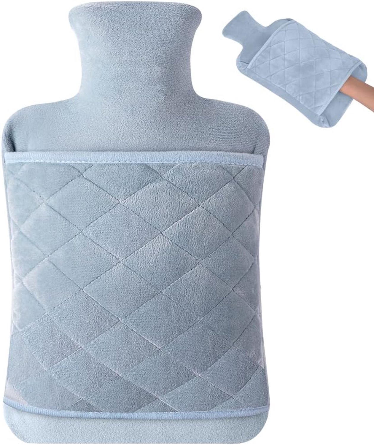 Warmara Warmtekruik - Warmtezak - Herbruikbare Warmtekruik - Blauw/Grijs - 32cm x 19cm x 4cm