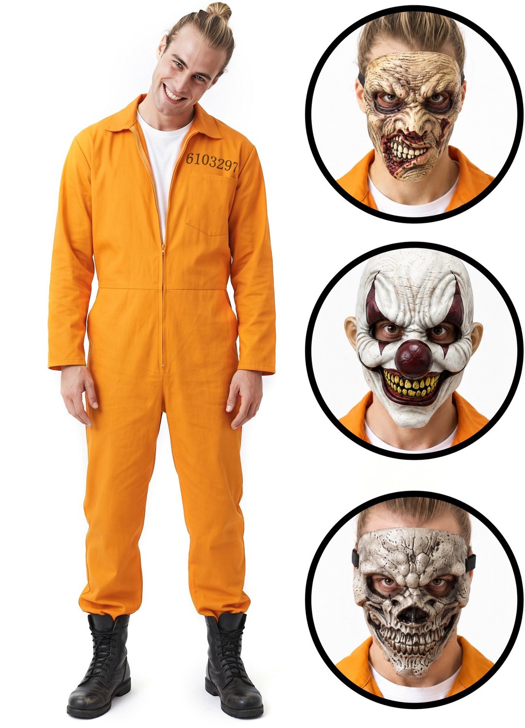 Killer Gevangene Horror Clown Kostuum