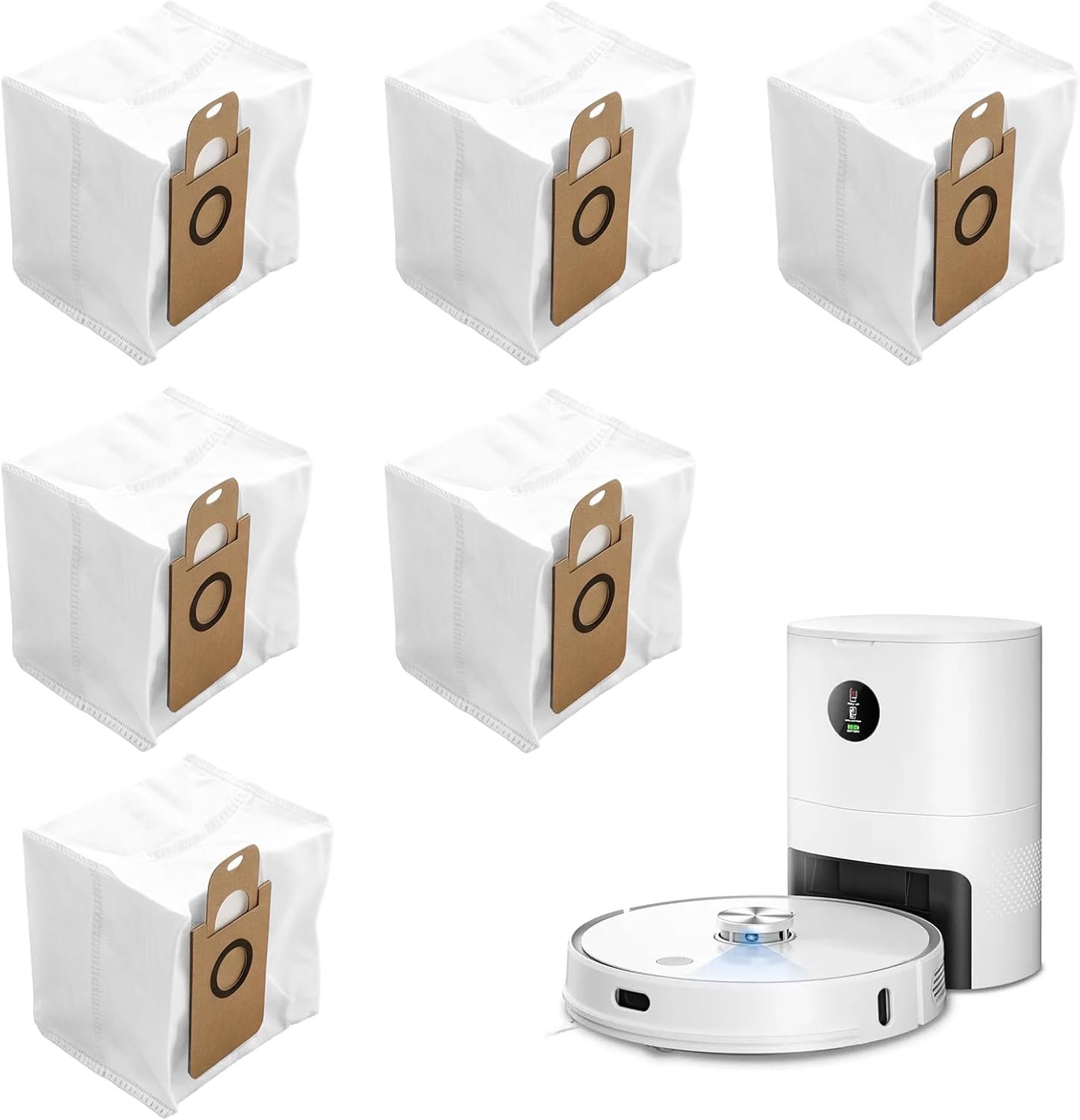 Set van 6 vacuüm-opbergzakken, vervanging voor Honiture Q5, Q6, Q6 PRO robotstofzuiger, meerlaagse hittegeperste verzegelde opbergzakken