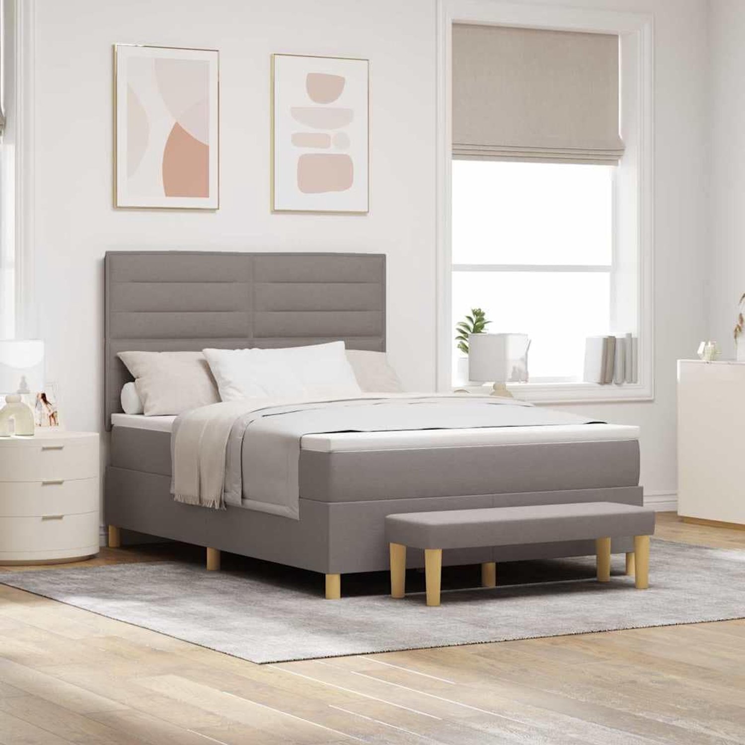 Matrasbedframe Modern ontwerp 140x190 cm Taupe