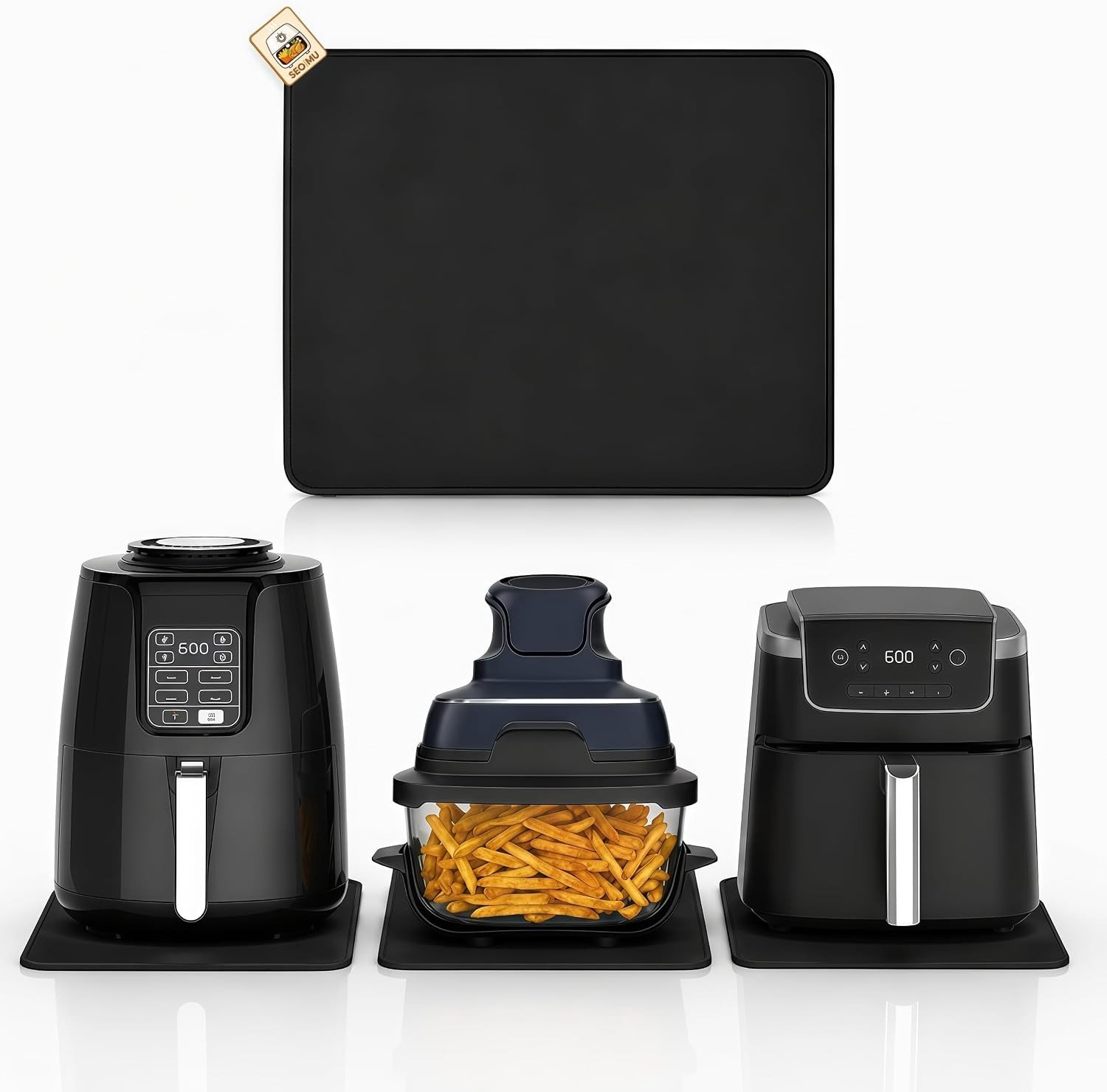 Dubbelzijdige Adhesive Mat voor Airfryer, Eenvoudig te Reinigen, Bescherming voor Keukenblad, Robuuste Ondergrond voor Koken