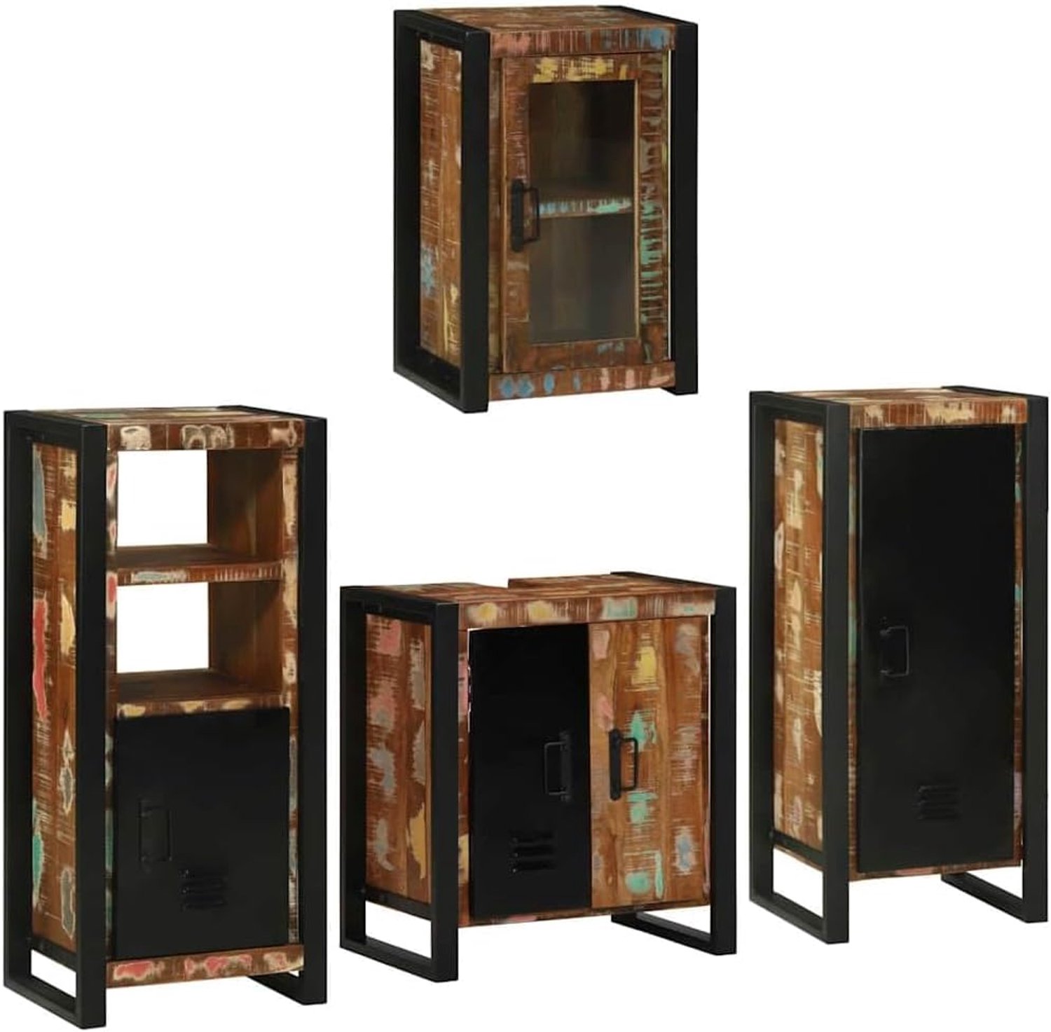 Badkamermeubelset 4 stuks meerkleurig 55 x 35 x 60 cm