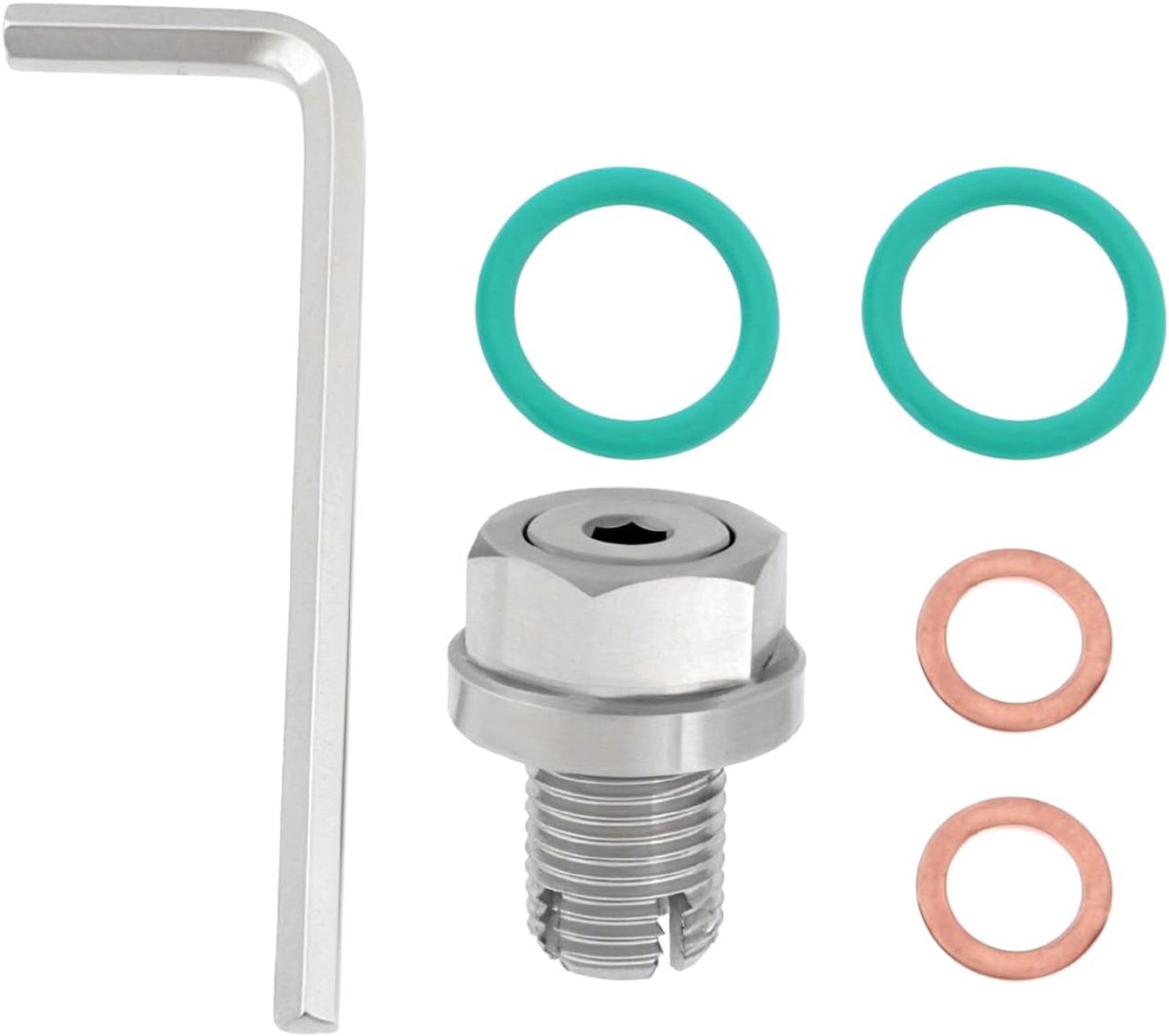 1 st olieaftapplug roestvrij staal zelfklevende olie pan draad reparatiesets geschikt voor de meeste motorfietsen auto's of schepen (M12,1-1,25 mm)
