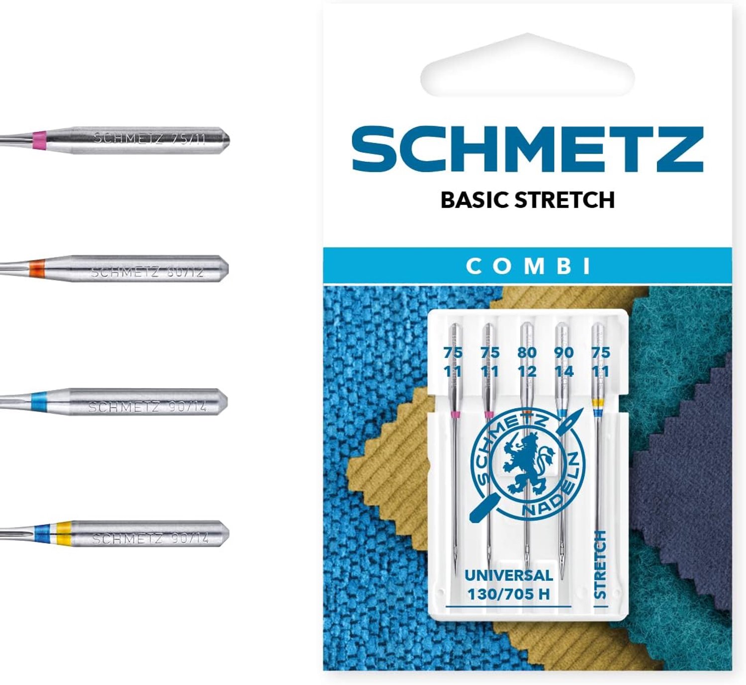 SCHMETZ Naaimachine Naalden Combi-Box Basic Stretch 5 Stuks