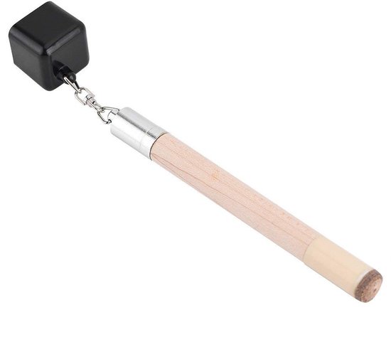 Biljarttool 2 in 1 - Krijthouder/Sleutelhanger - Cue Tip Prikker - Kunststof/Aluminium - 18 cm Draagbaar Formaat - Biljartaccessoire — afbeelding 4