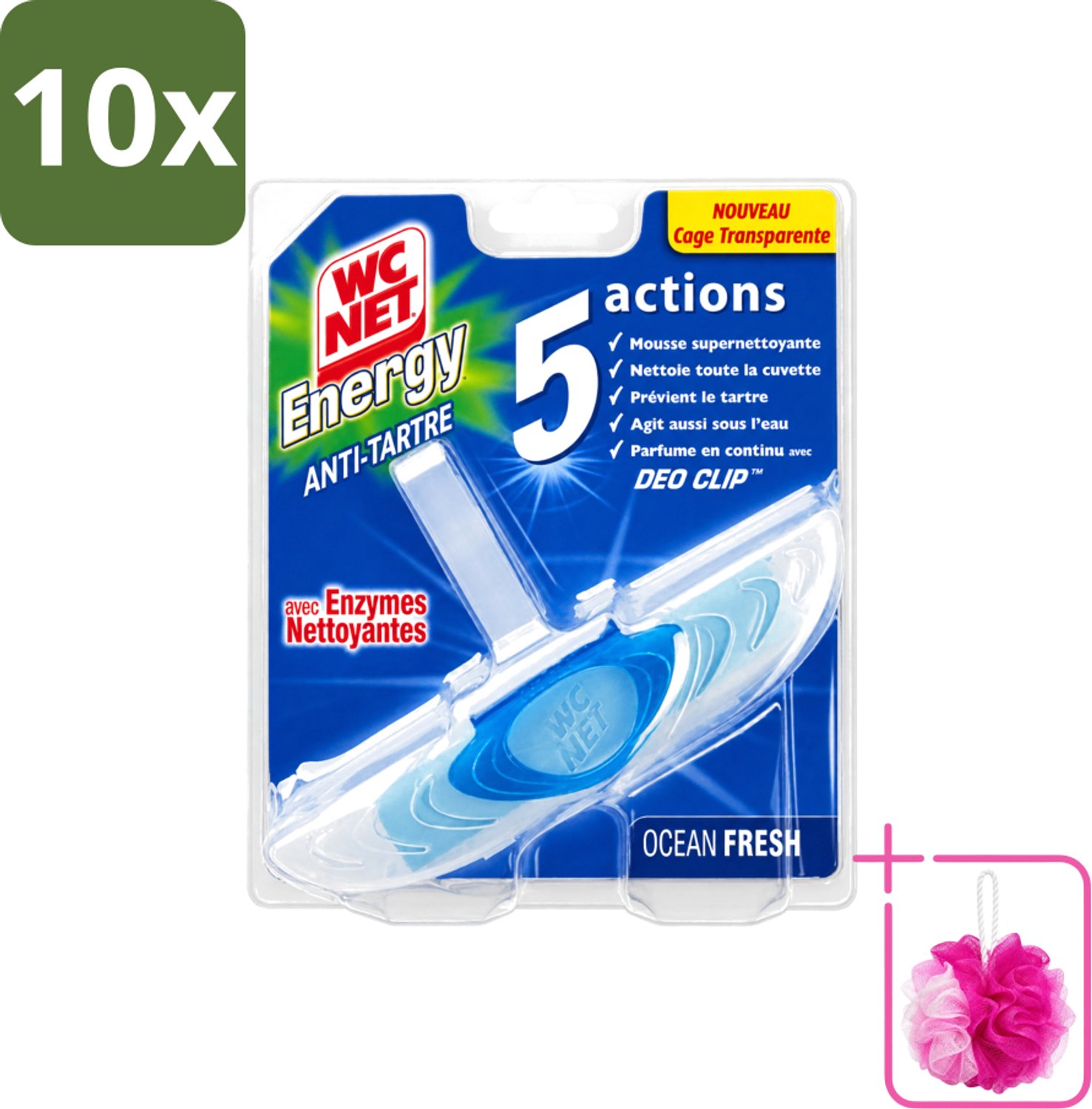 10 x WC Net - Toiletblok - Ocean Fresh - 1 Blokje - Bulkverpakking - WC net - Douchemop - Toilet net