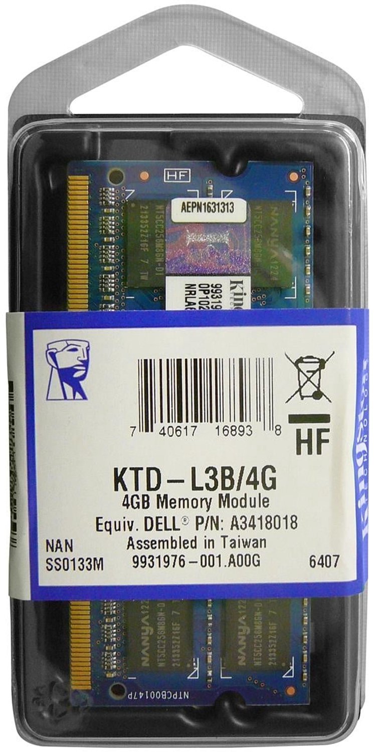 Kingston KTD-L3BS/4G – 4GB DDR3 SODIMM – 204-pin – 1333 MHz – 1.5V – 1Rx8