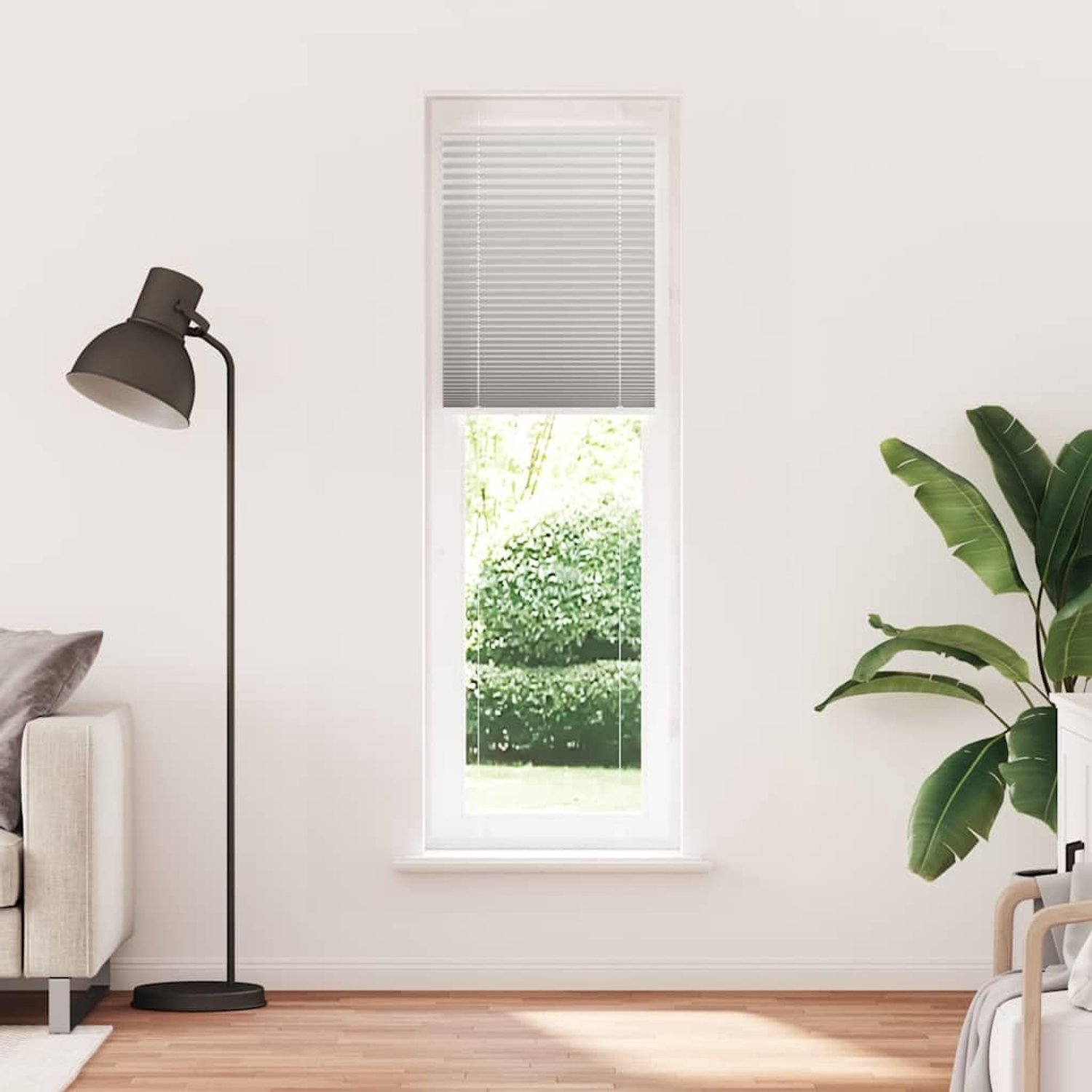 Plissé voor ramen, 100% polyester, zicht- en zonwering met klemdragers en schroefmontage, elegant design voor woonkamer, slaapkamer en kantoor