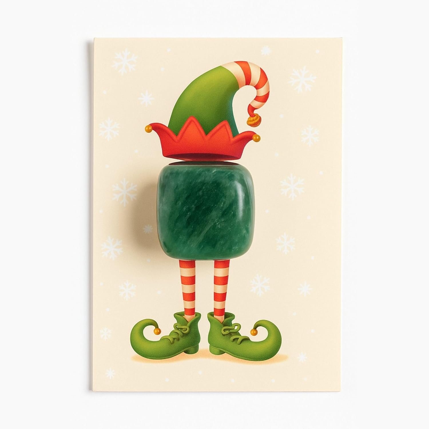 Wichtelstein als cadeau en kabouteraccessoire voor Kerstmis, magische gelukssteen voor kinderen, met de hand geselecteerde steen (2-3 cm) met kaart (elfsteen)