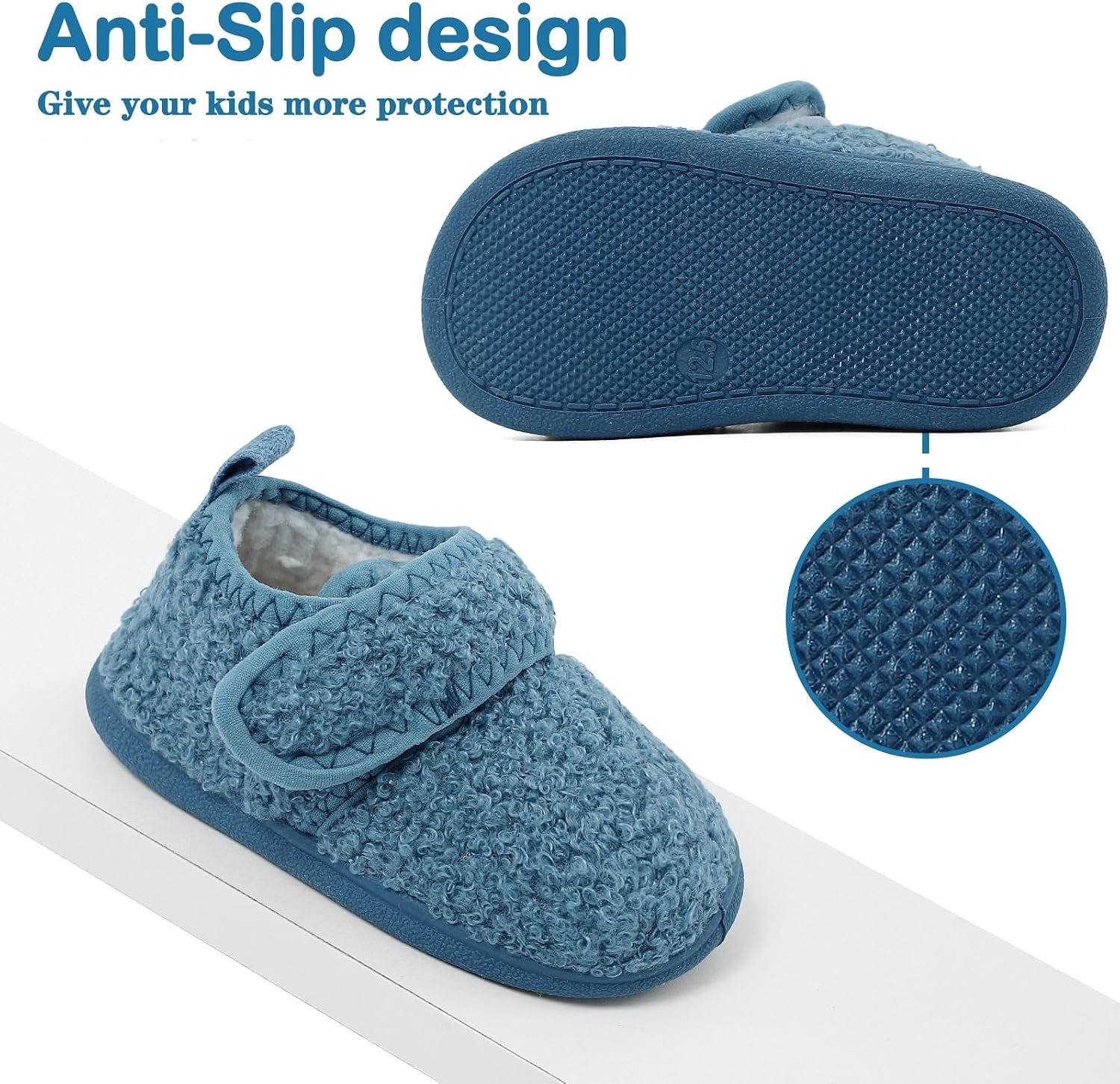 1-5 Jaar Baby Peuter Jongens Meisjes Slippers Warme Sherpa Fleece Voering Indoor Outdoor Kleine Kinderen Winter Schoenen