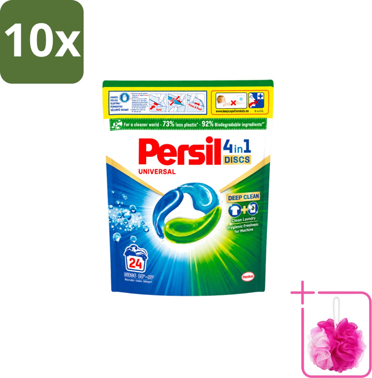10 x Persil – Wasmiddel Discs – Universeel - 24 Capsules - Bulkverpakking - Wasmiddel - Douchemop - Wascapsules