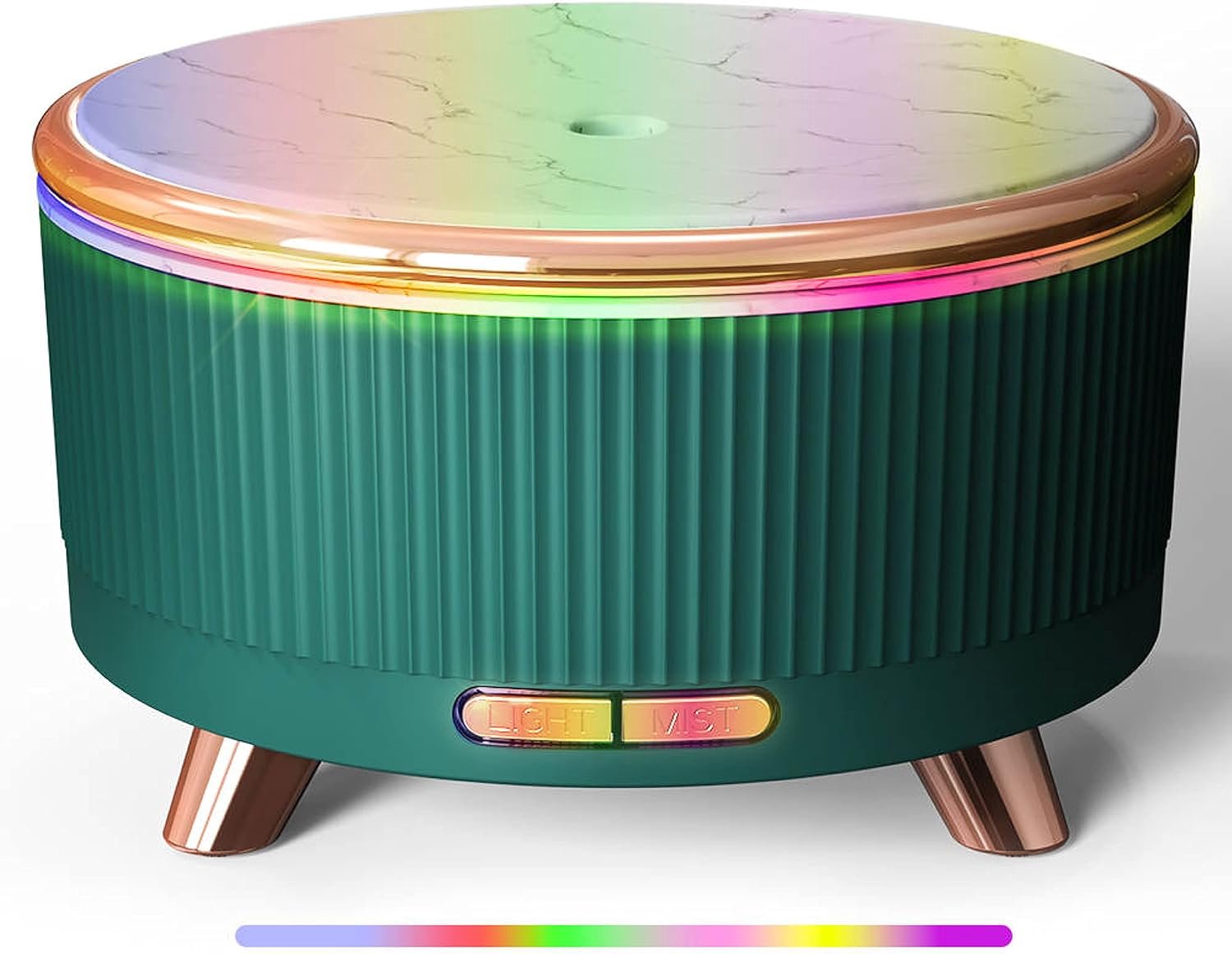 Diffuser voor etherische oliën en luchtbevochtiger, luchtreiniger, 2-in-1, zeer stil, 25 dB, elimineert allergie, pollen, mijten, geur, CADR, 45 m², 500 ml tank, met timer (groen)