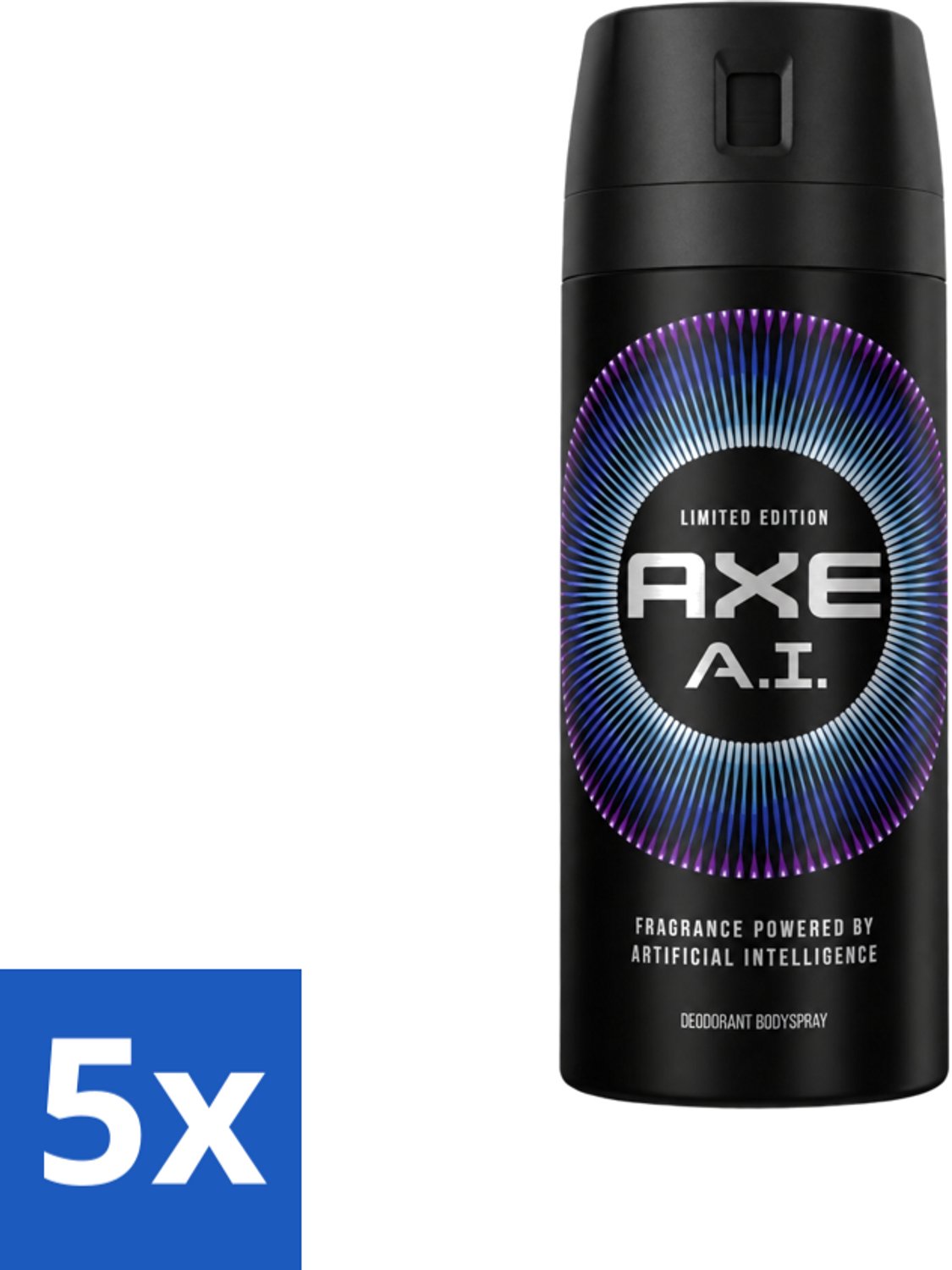 5 x Axe - Limited Edition - Deodorant Bodyspray - A.I. - 150 ml - Voordeelverpakking - 5 stuks