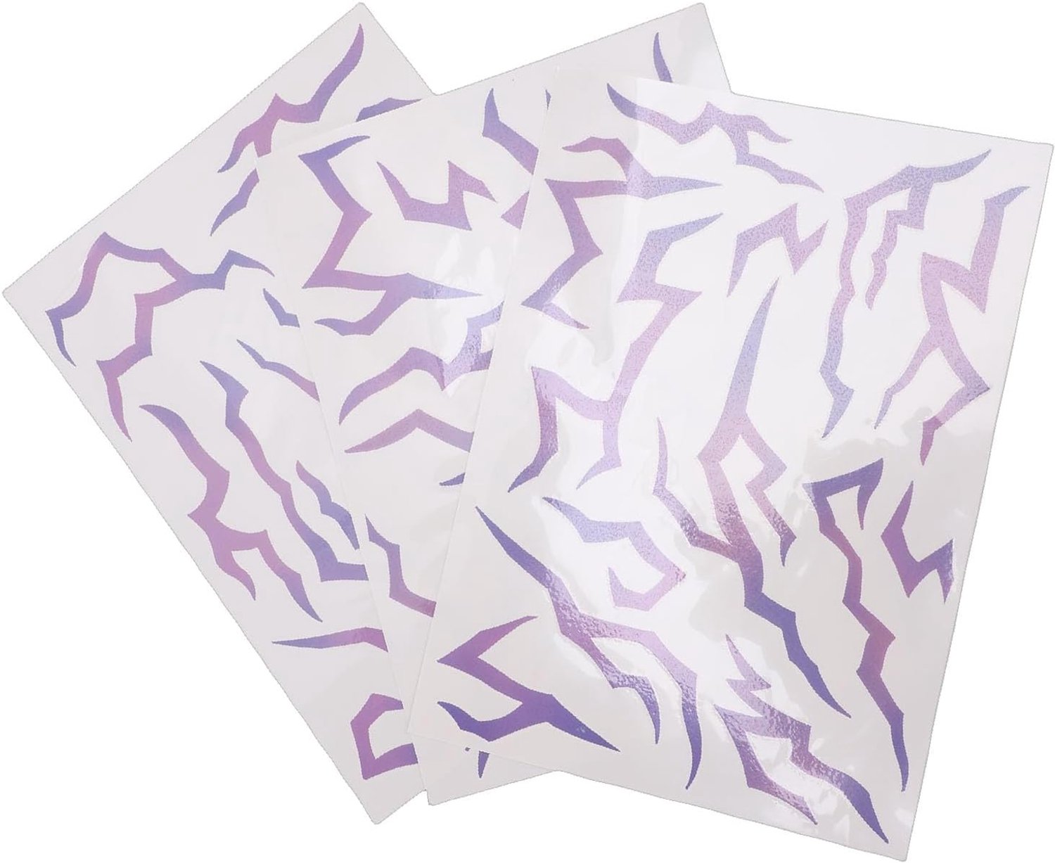 Anime Cosplay Stickers 3PCS, Fluorescerende Gradiënt Paarse Tijdelijke Stickers Lichaamsstickers voor Feestmake-up, Ideaal voor Cosplay en Toneelvoorstellingen