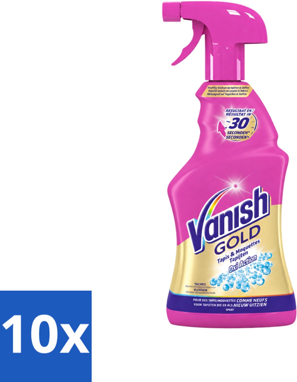 10 x Vanish Oxi Action Gold - Vlekkenverwijderaar Spray - Tapijtreiniger - 500 ml - Voordeelverpakking - 10 stuks