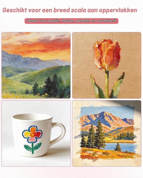 48 kleuren plus 4 witte, levendige kleuren, extra zacht oliekrijt, eenvoudig mengen en schaduwen, duurzame oliepastels, geschikt voor kunstenaarsbenodigdheden, voor kunstenaars en — afbeelding 3