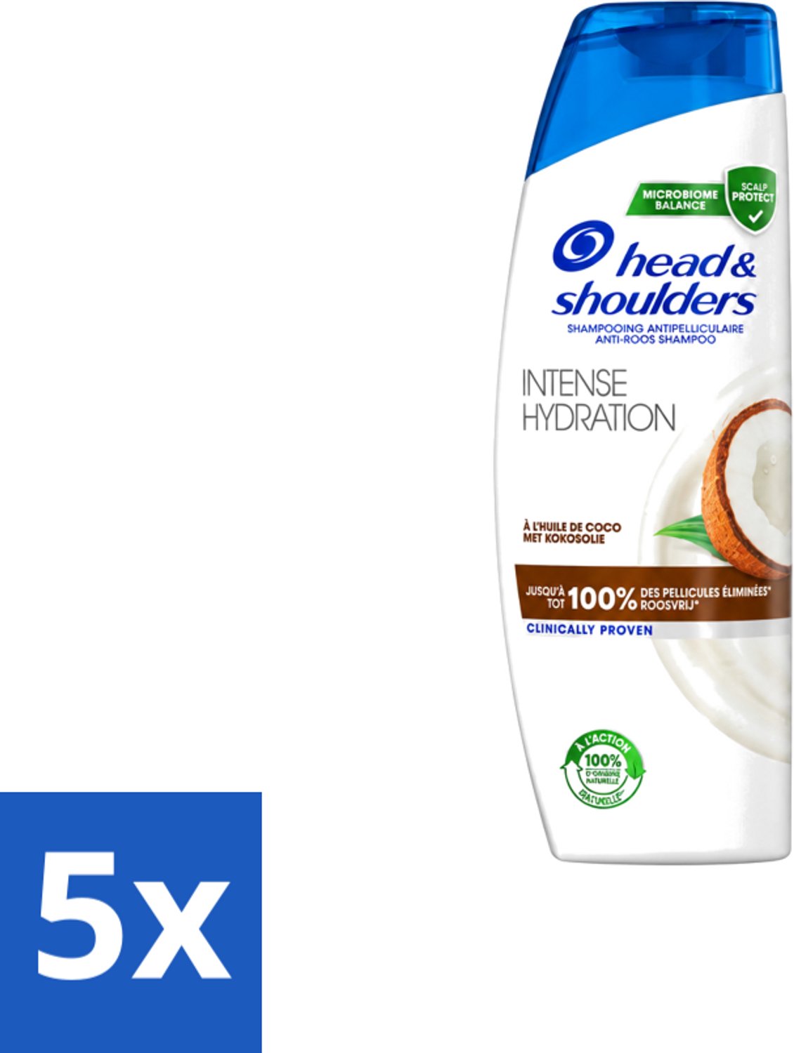 5 x Head & Shoulders - Anti-Roos Shampoo - Intense Hydration - Met Kokosolie - 285 ml - Voordeelverpakking - 5 stuks